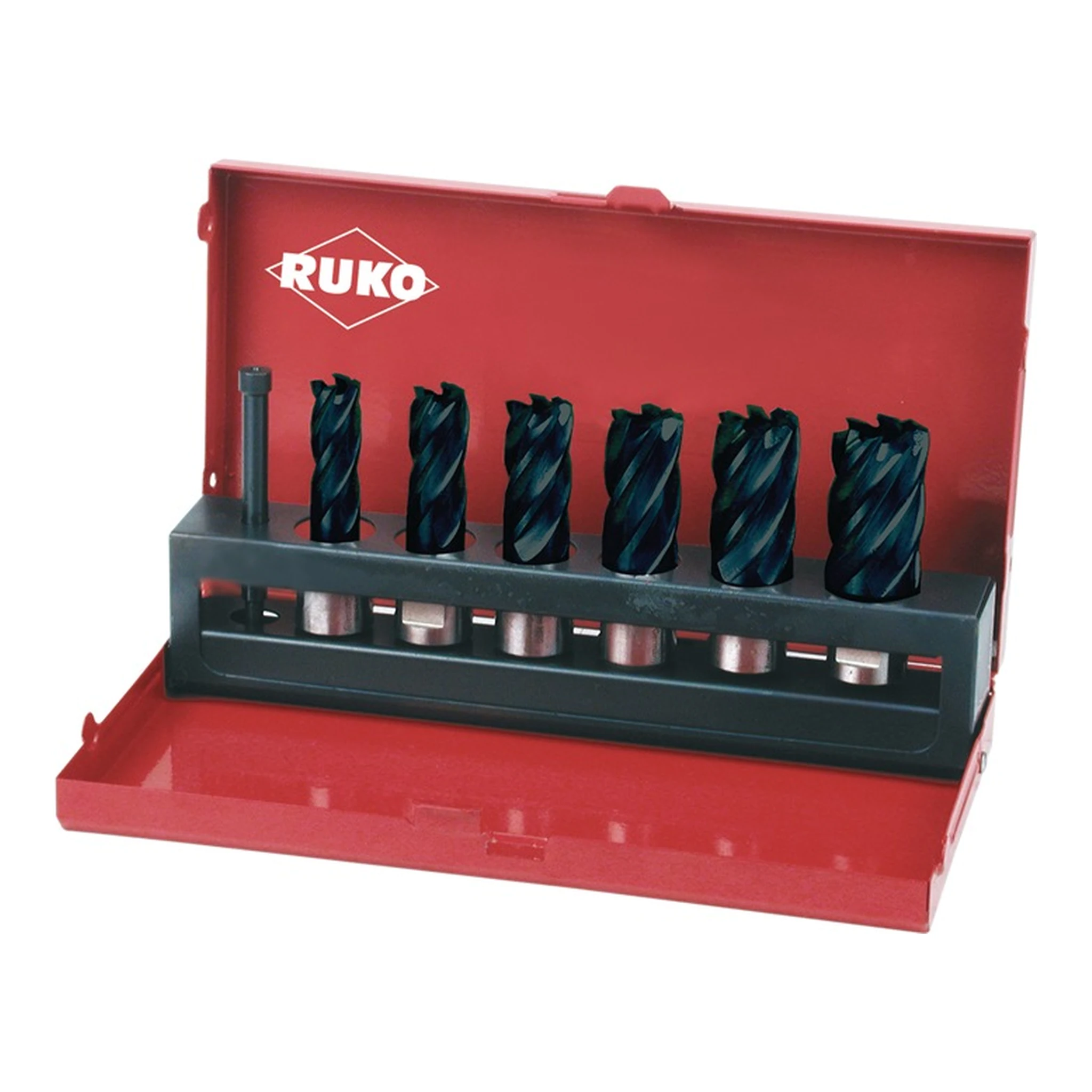 RUKO | Kernbohrer-Satz | 7 teilig Ø 12-14-16-18-20-22 mm HSS TiAlN-beschichtet
