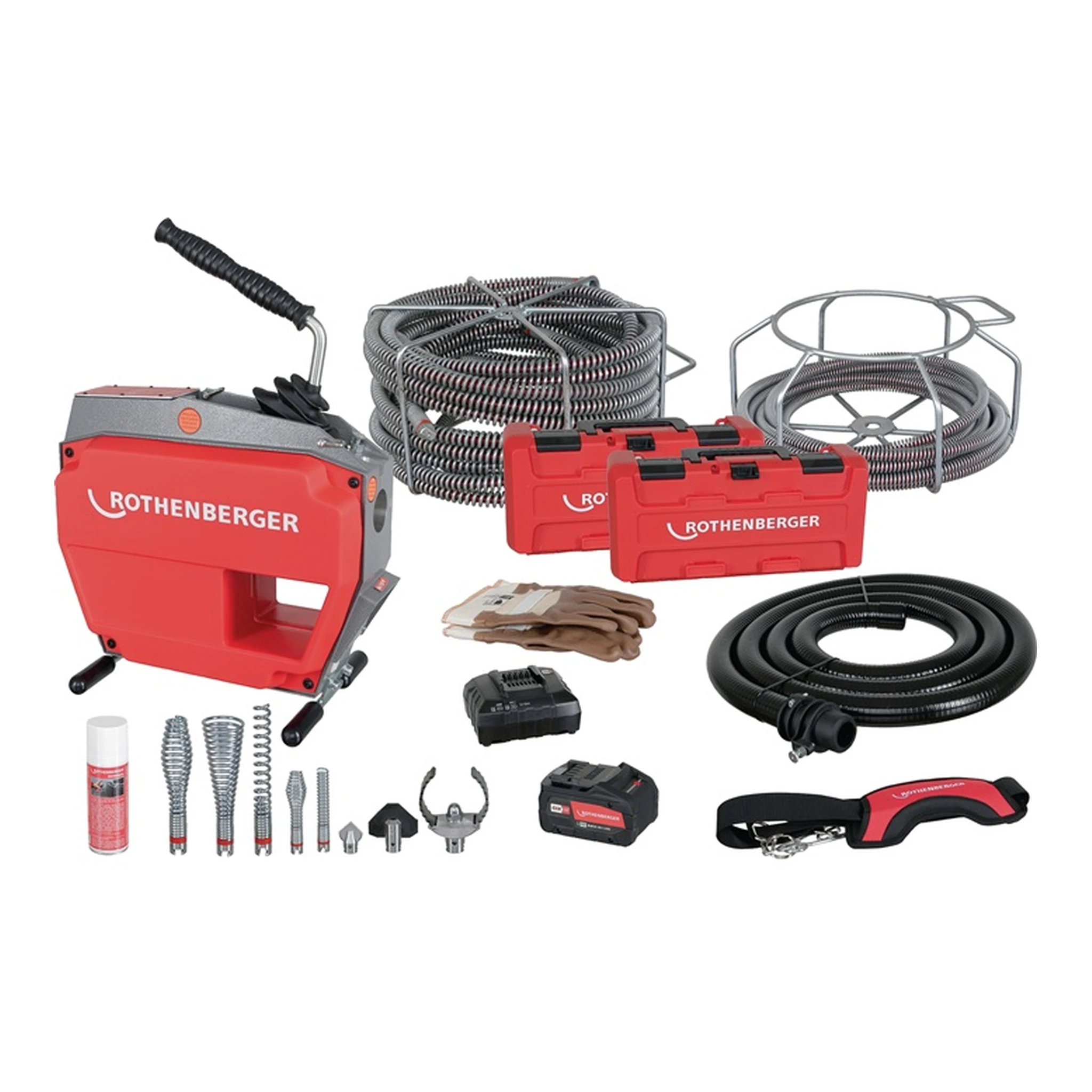 ROTHENBERGER | Akku-Rohrreinigungsmaschine R600 VarioClean CAS | für Rohr-Ø 20-150 mm 18 V 8 Ah 50,7 kg