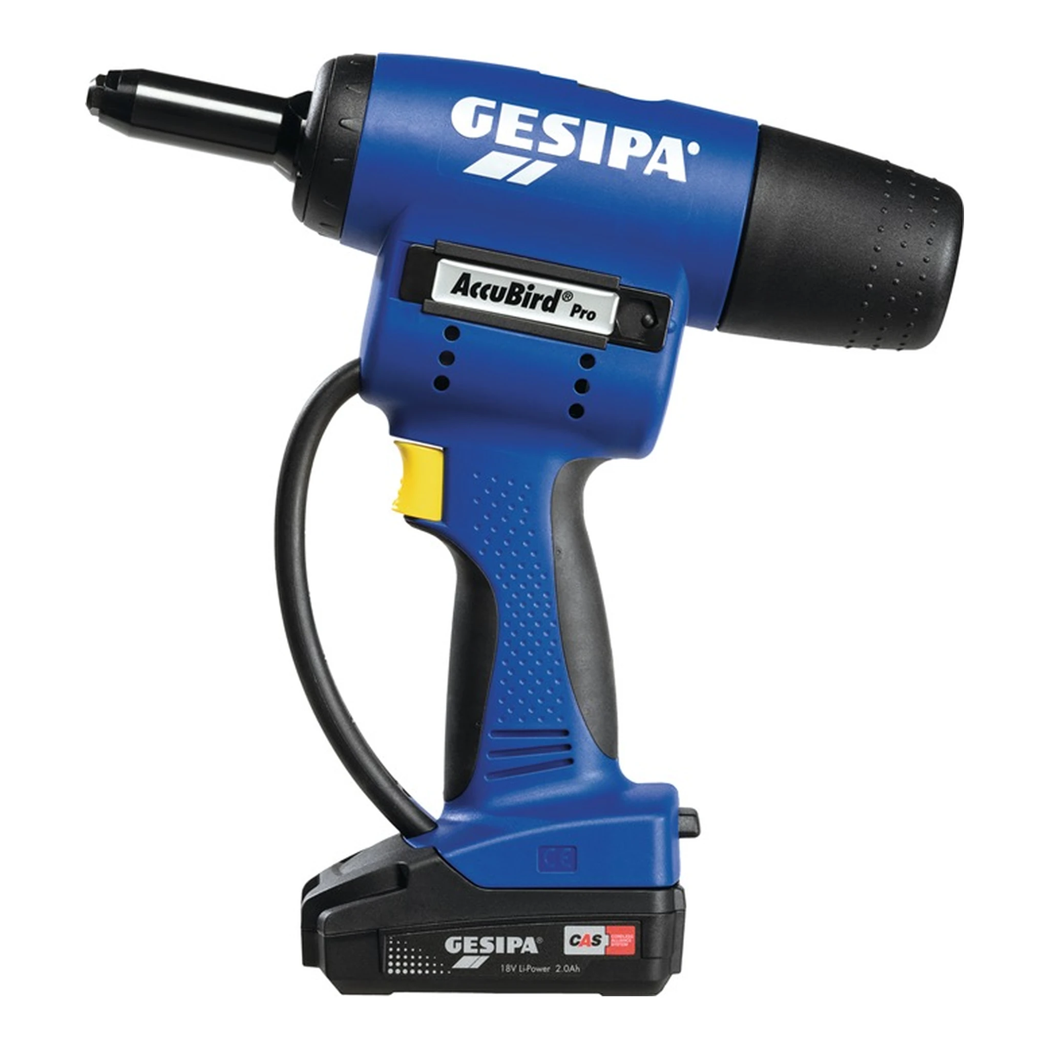GESIPA | Akku-Blindnietsetzgerät AccuBird®Pro | 12-teilig 13000 N Schiebeakku, Ladegerät