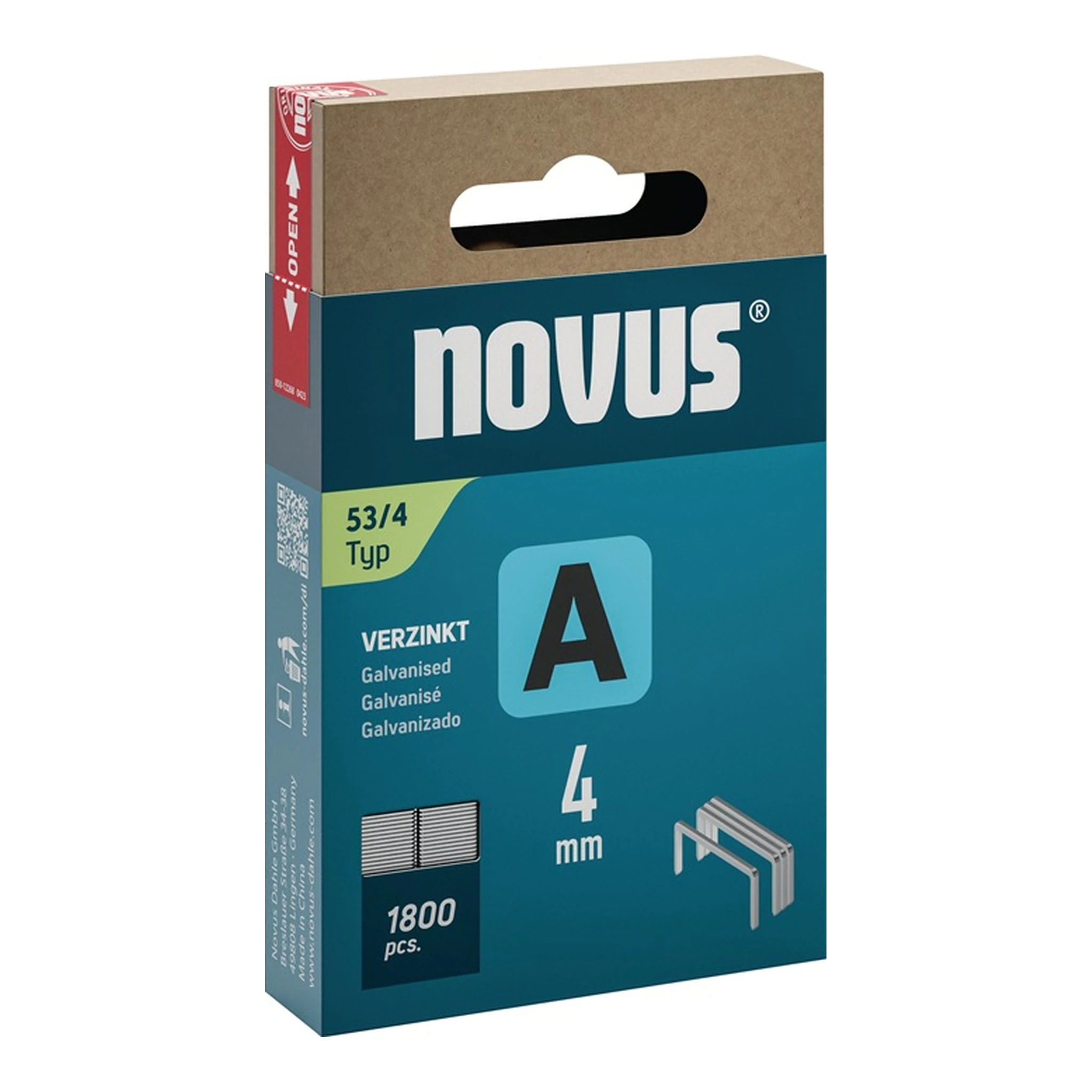 NOVUS | Feindrahtklammer A Typ 53 | Klammerbreite 11,3 mm 4 mm 0,75 mm