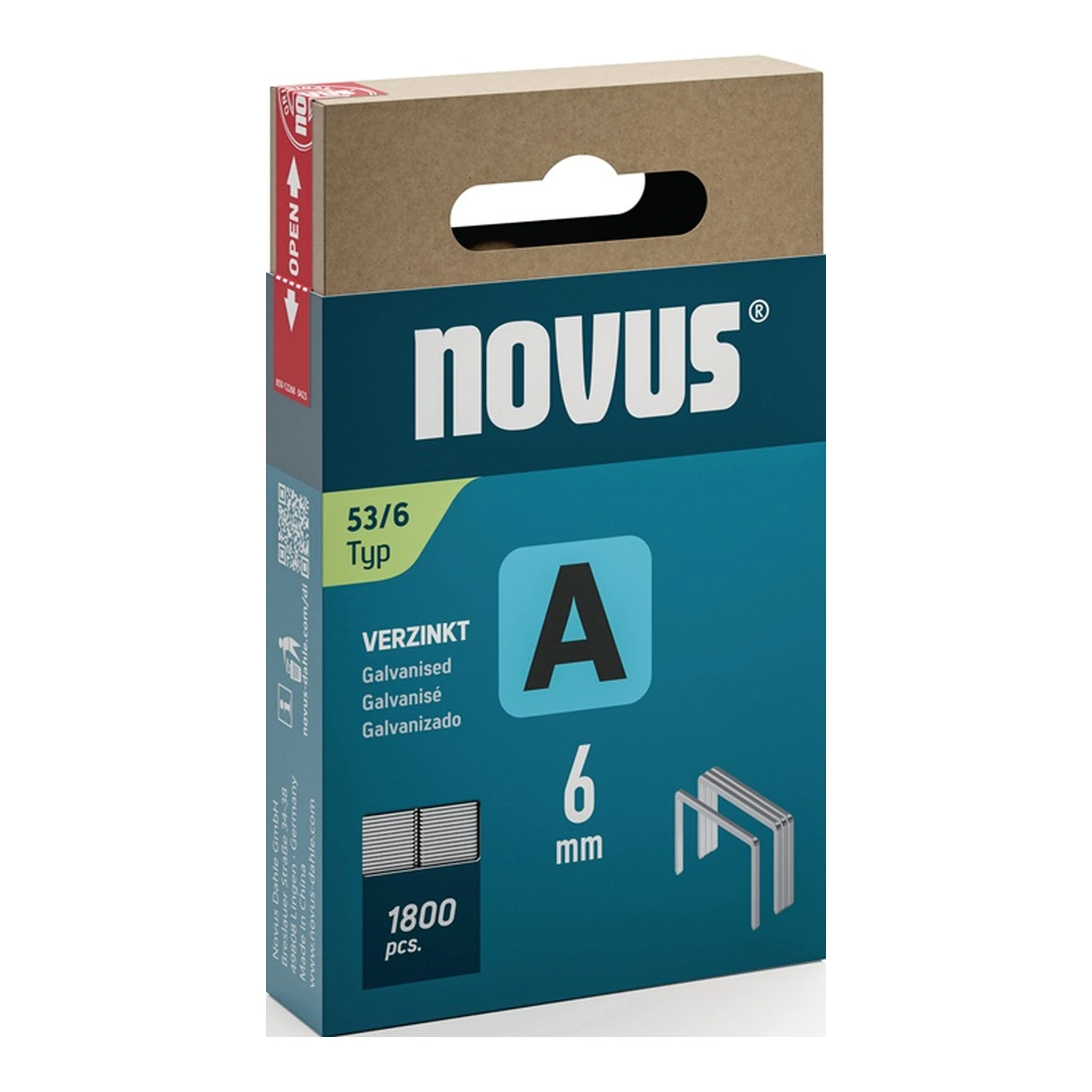 NOVUS | Feindrahtklammer A Typ 53 | Klammerbreite 11,3 mm 6 mm 0,75 mm