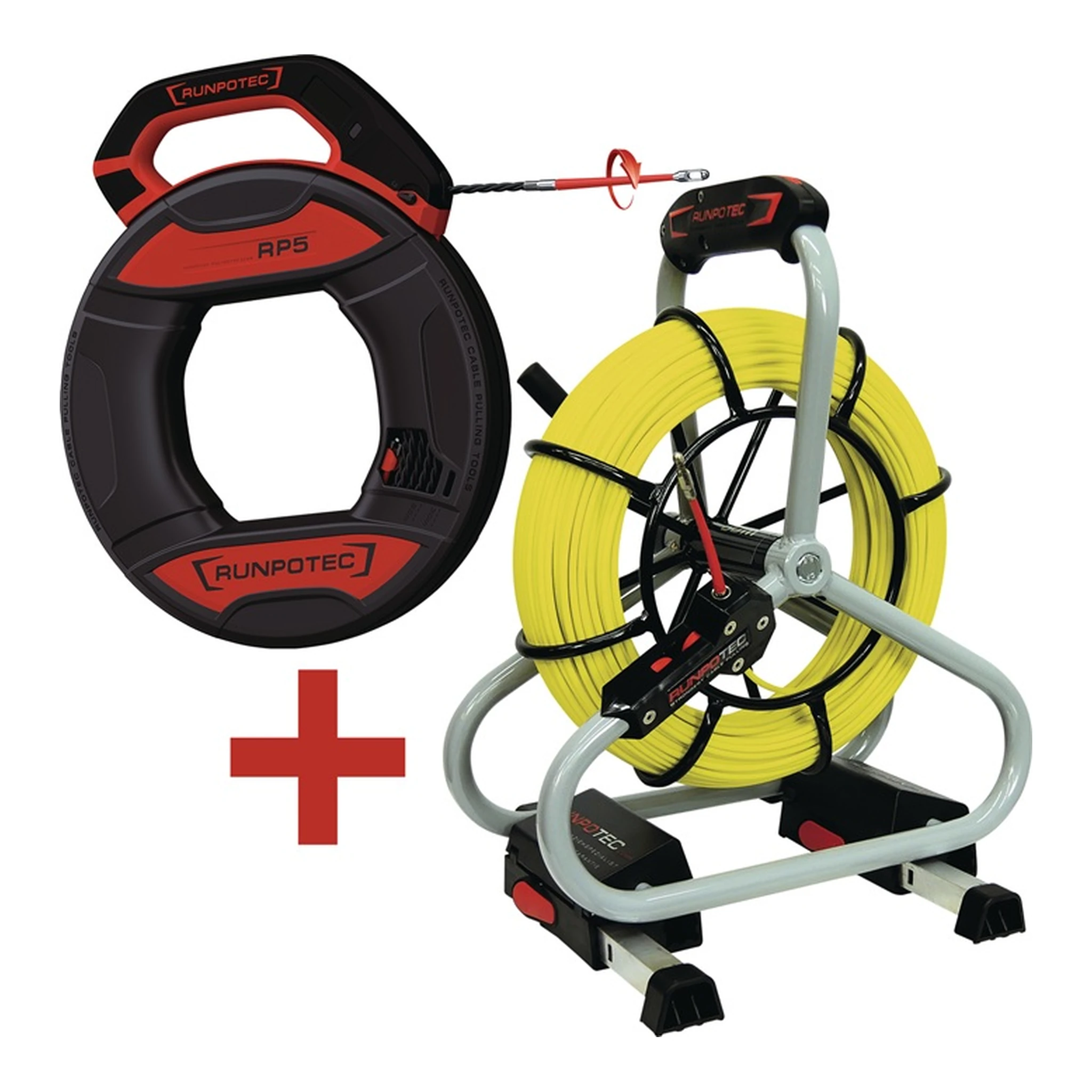 RUNPOTEC | Glasfaserstab GF 4.5 - Profi-Set | Bandlänge 30 m