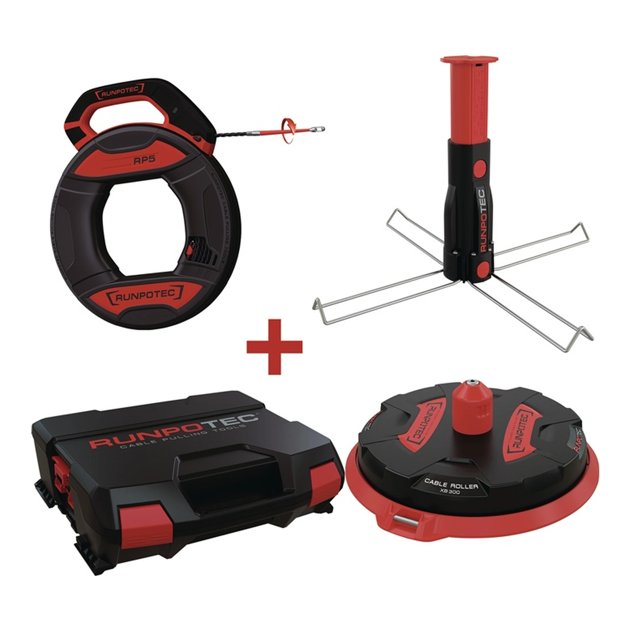 RUNPOTEC | Kabelabroller MULTI-SET | Tragfähigkeit 300 kg