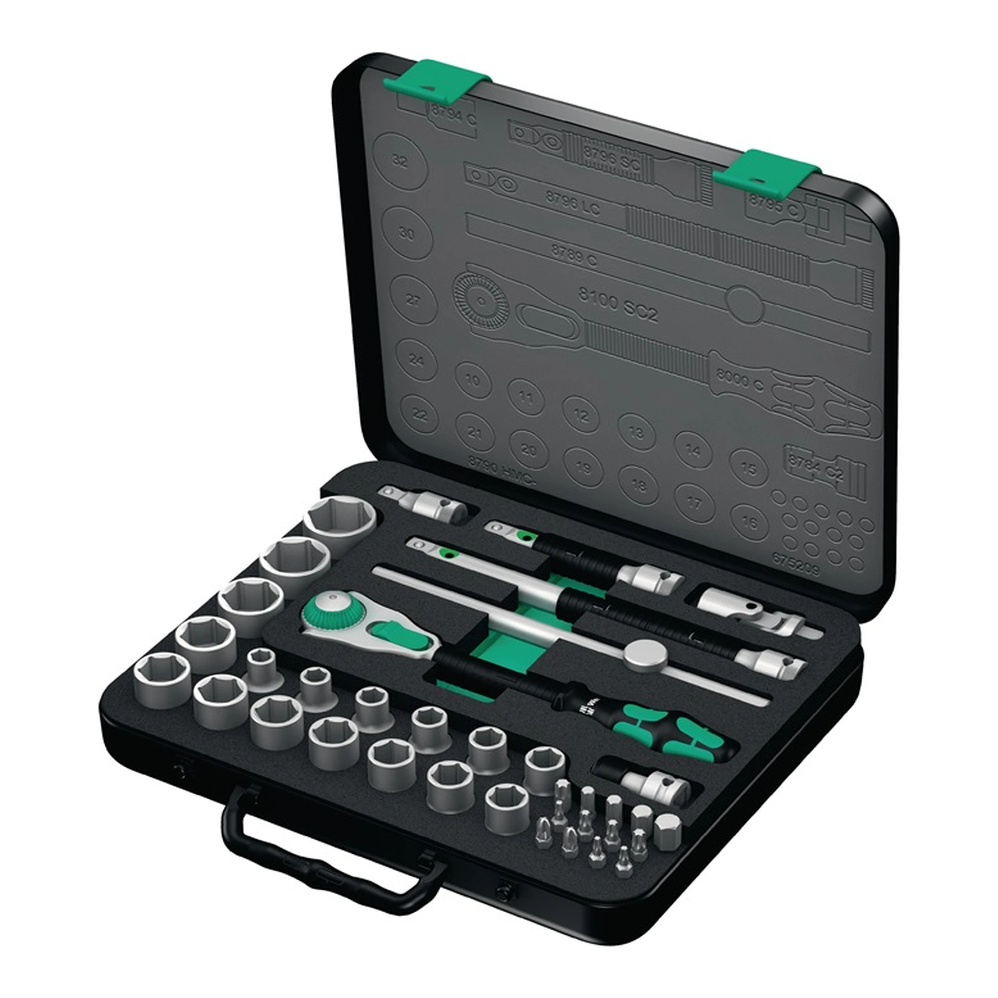 WERA | Steckschlüssel-Satz Zyklop Speed | 37-teilig 1/2 ″ Schlüsselweiten 10-32 mm