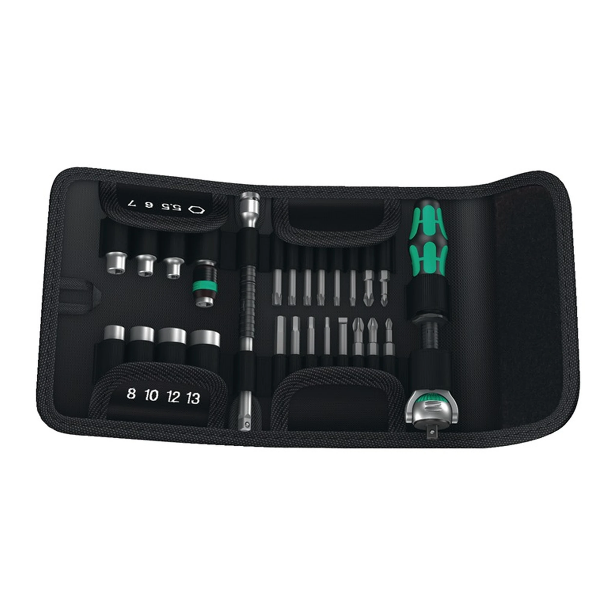 WERA | Bit-/Steckschlüssel-Set KK Zyklop Speed | 26-teilig Schlitz/PH/PZD/Knarre/7 Nüsse