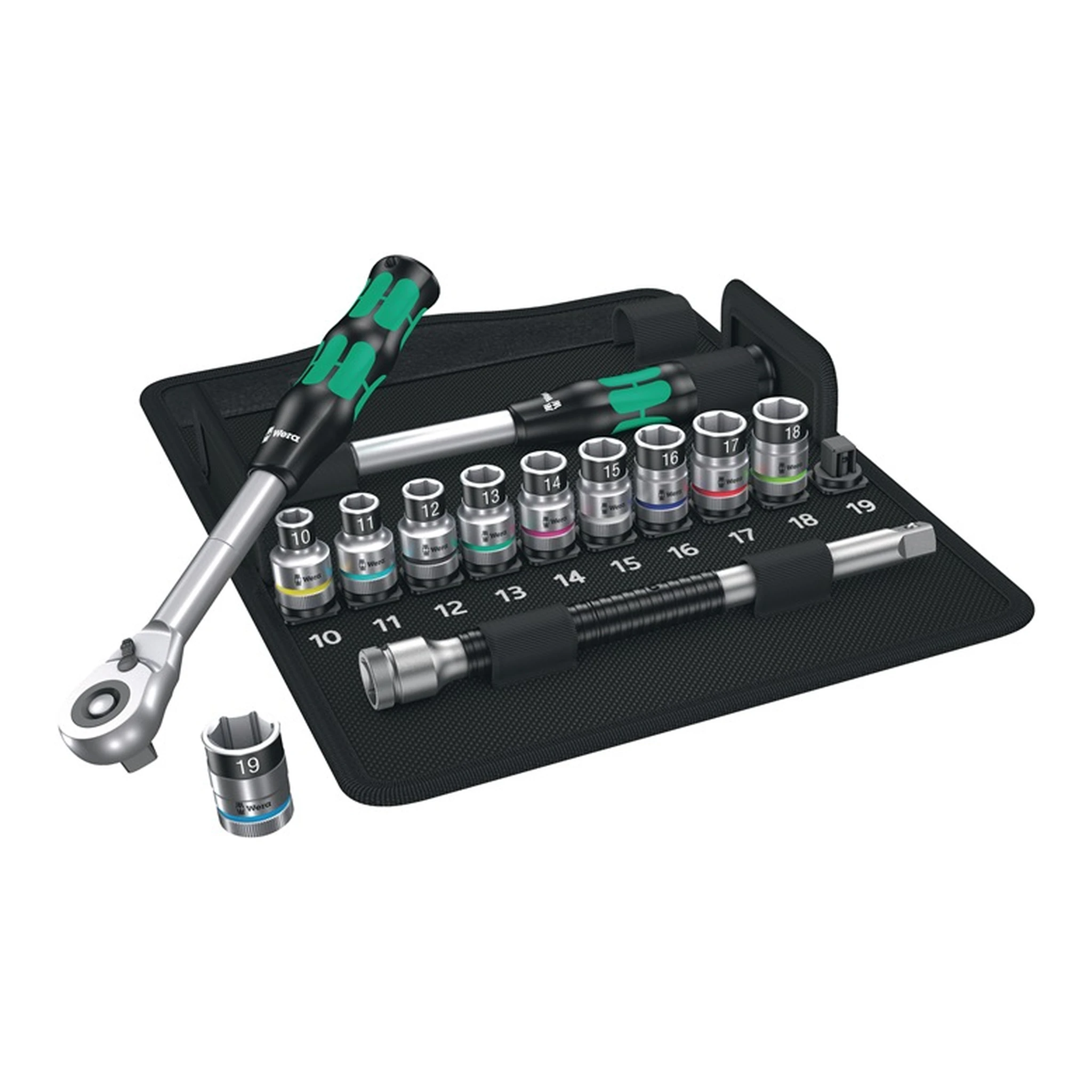 WERA | Steckschlüssel-Satz 8006 SC 1 | 13-teilig 1/2 ″ Schlüsselweiten 10-19 mm
