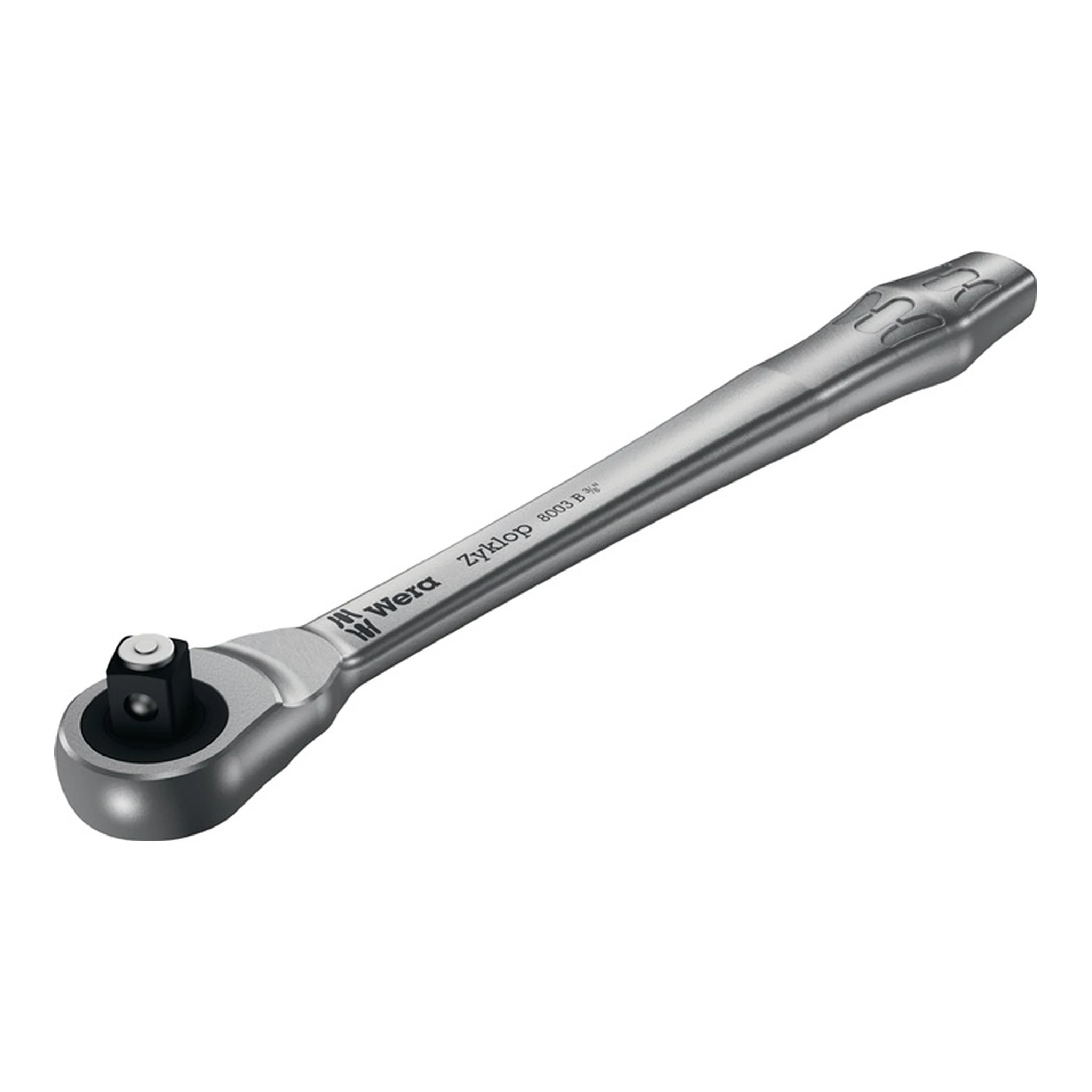 WERA | Durchsteckknarre Zyklop Metal push | 3/8 ″ 38 Zähne Länge 222 mm