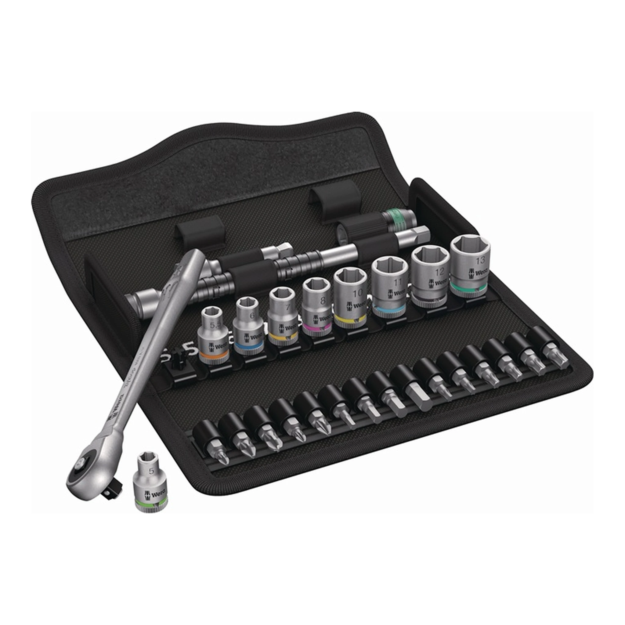WERA | Steckschlüssel-Satz 8100 SA 7 Zyklop | 28-teilig 1/4 ″ Schlüsselweiten 5-13 mm