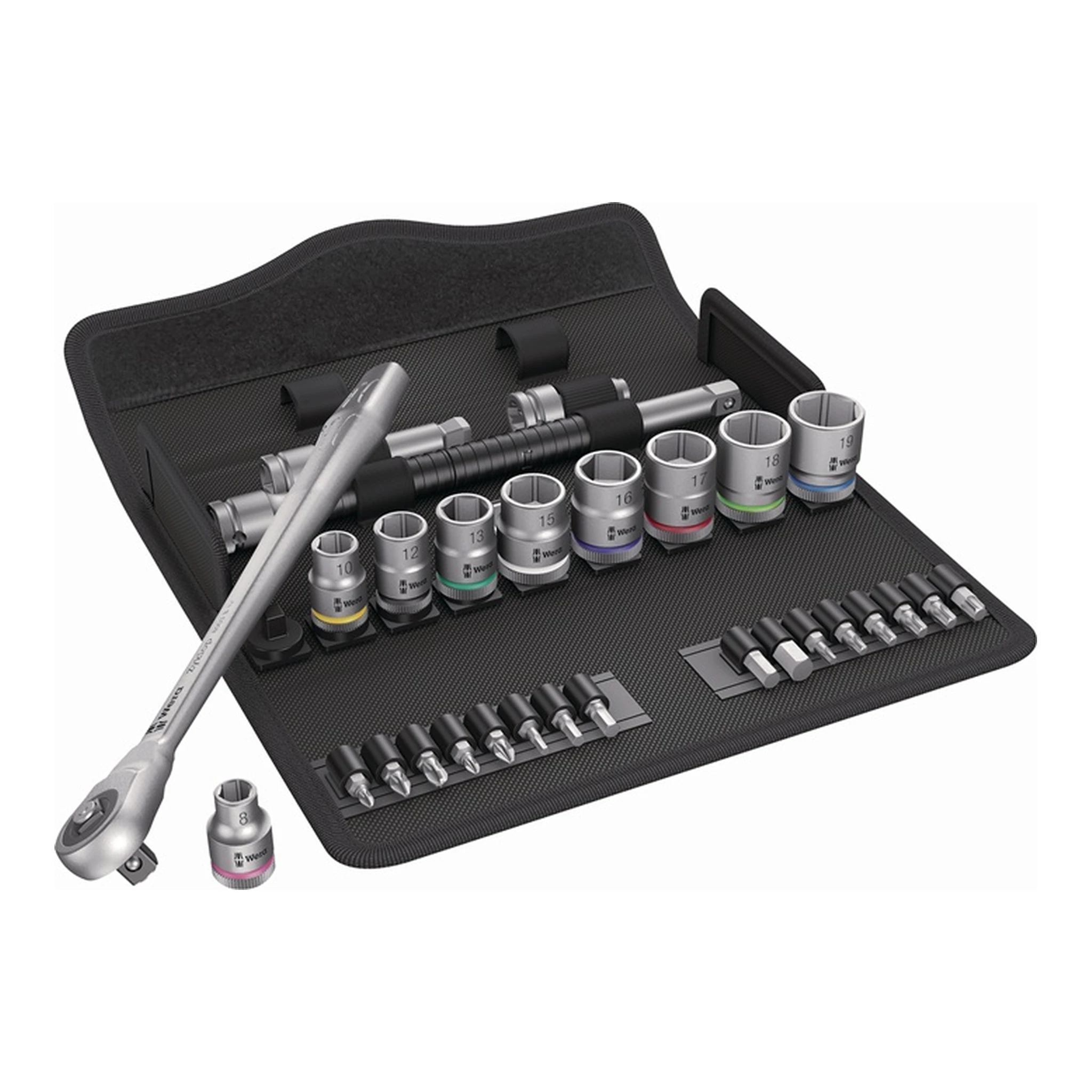WERA | Steckschlüssel-Satz Zyklop Metal 8100 SB 7 | 29-teilig 3/8 ″ Schlüsselweiten 8-19 mm