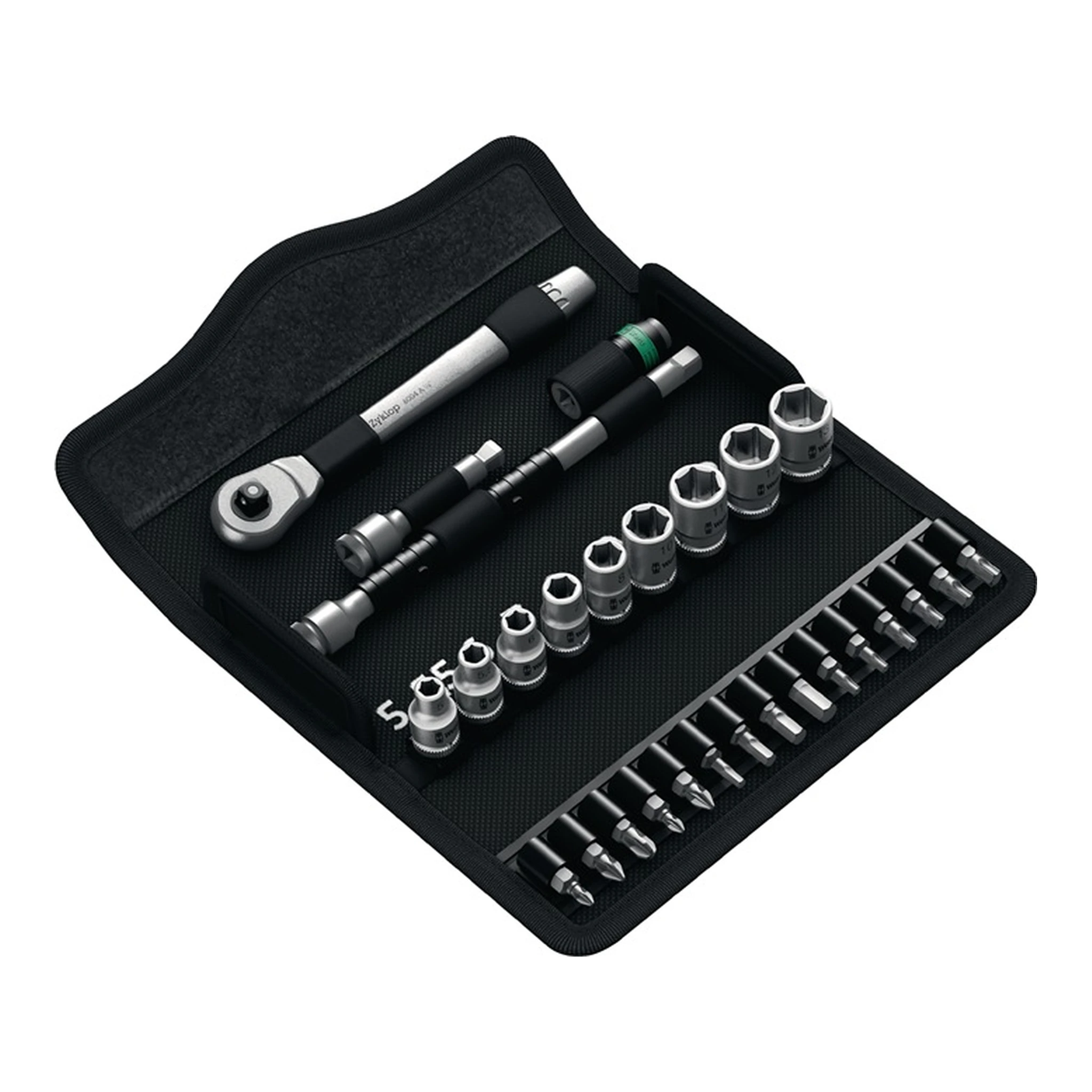 WERA | Steckschlüssel-Satz 8100 SA 8 Zyklop | 28-teilig 1/4 ″ Schlüsselweiten 5-13 mm