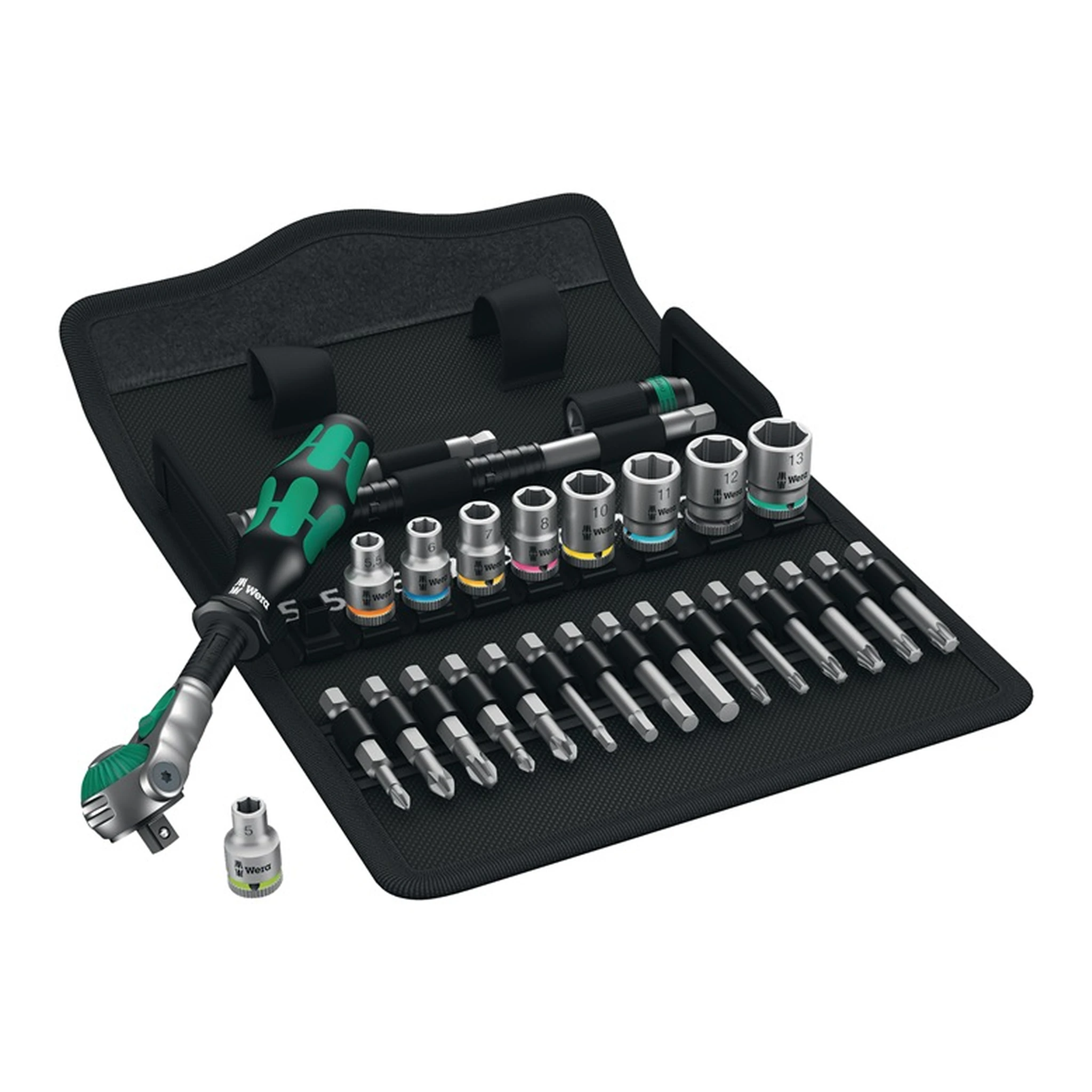 WERA | Steckschlüssel-Satz 8100 SA 6 | 28-teilig 1/4 ″ Schlüsselweiten 5-13 mm