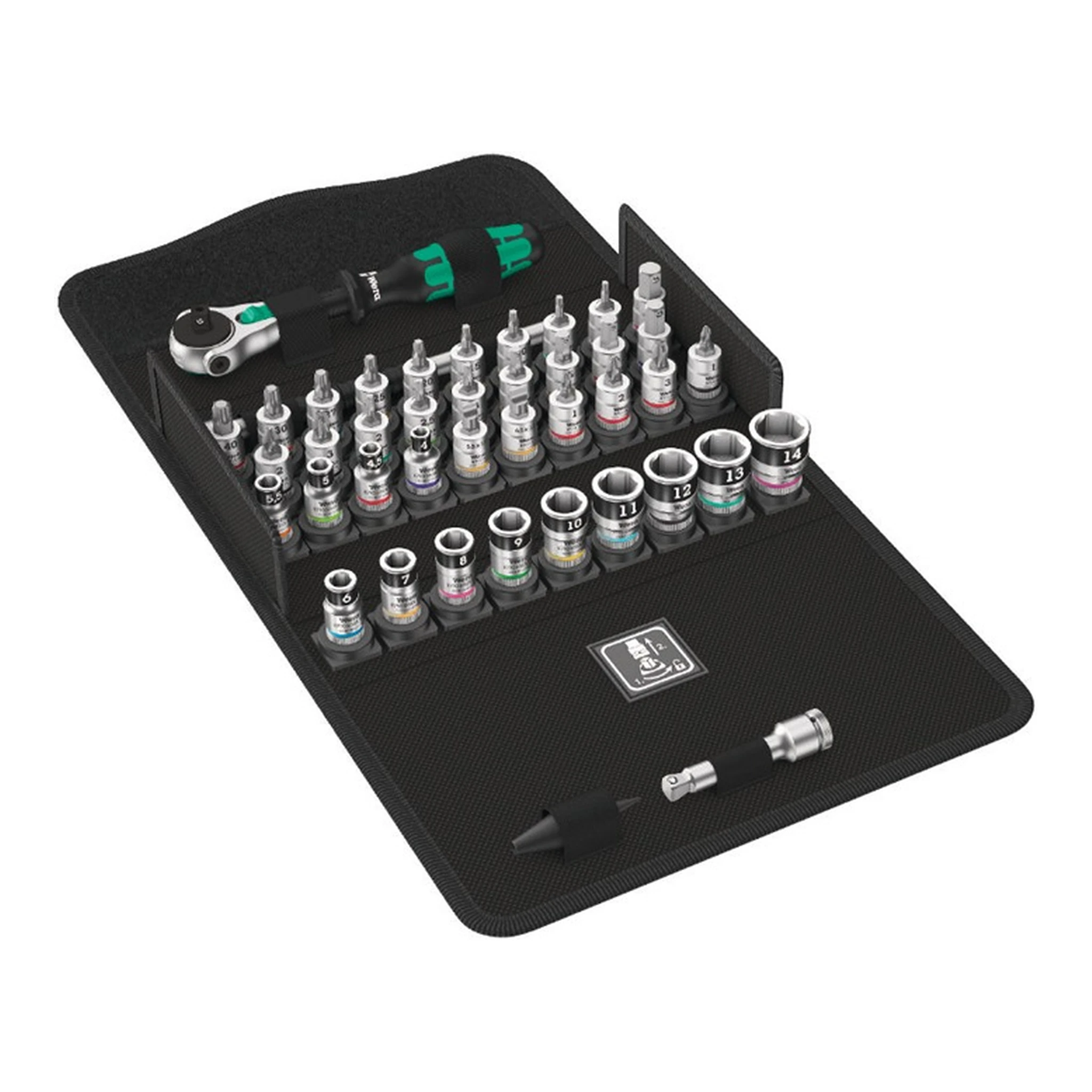 WERA | Steckschlüssel-Satz 8100 SA All-in | 42-teilig 1/4 ″ Schlüsselweiten 4-14 mm