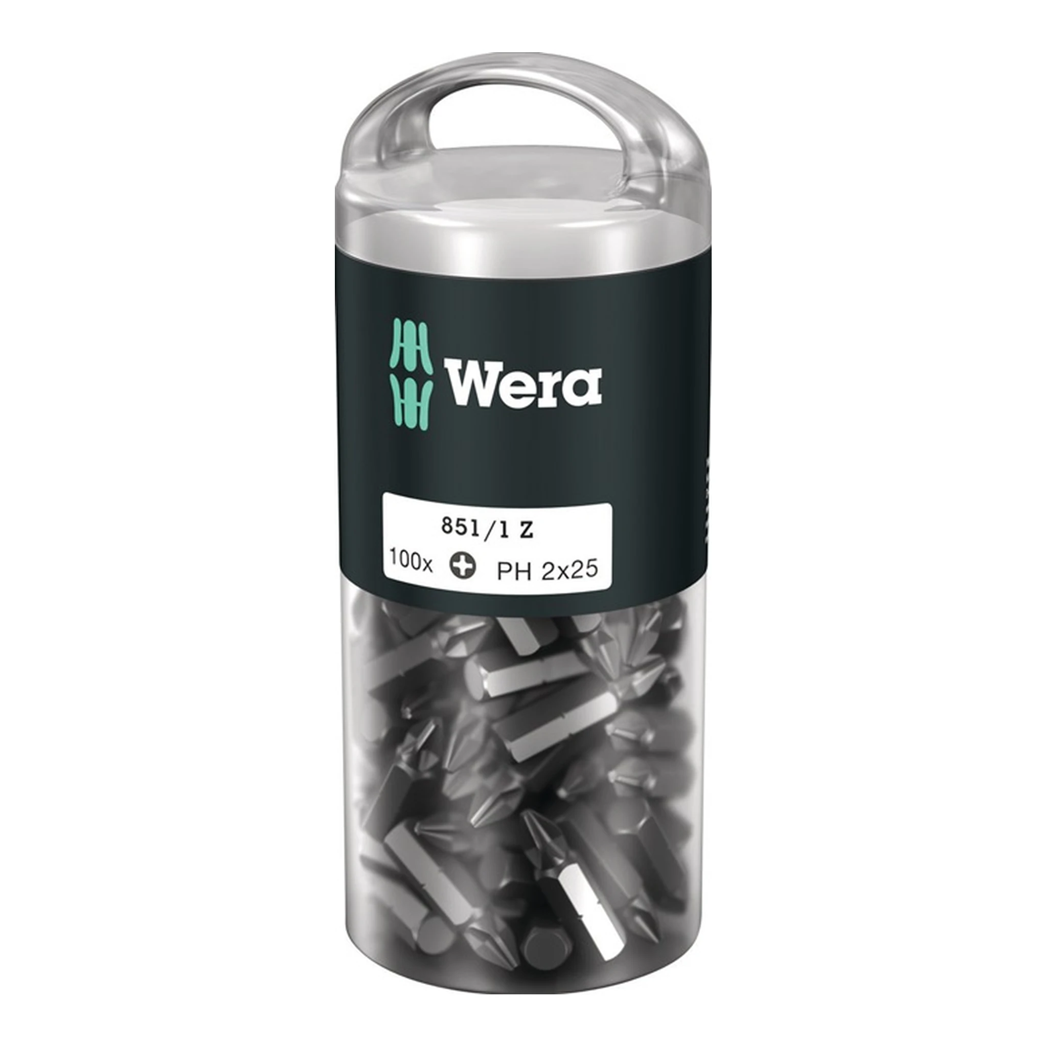 WERA | Bitgroßpackung 851/1 Z | 1/4 ″ PH 2 Länge 25 mm DIN ISO 1173, Form C 6,3