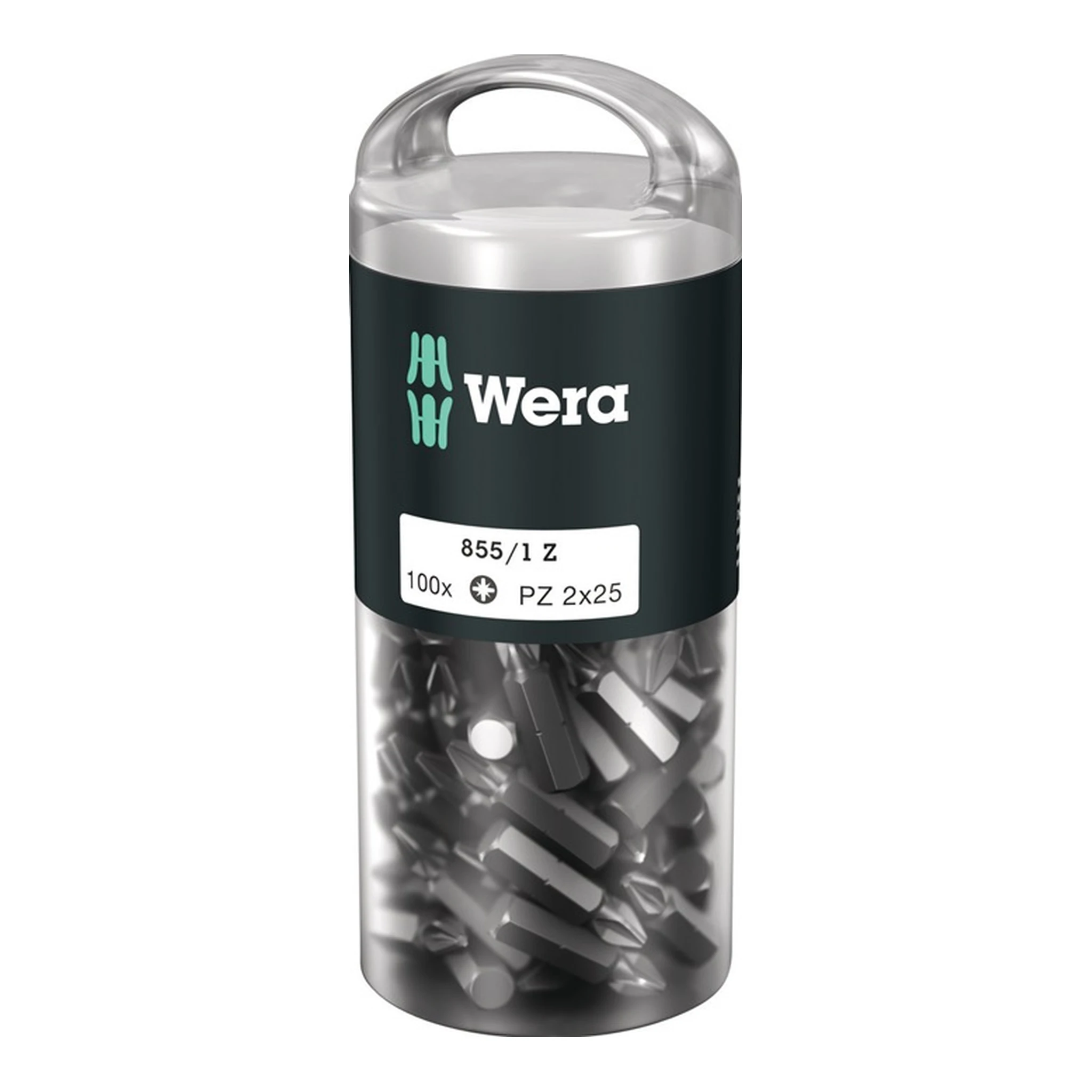 WERA | Bitgroßpackung 855/1 Z | 1/4 ″ PZD 2 Länge 25 mm DIN ISO 1173, Form C 6,3