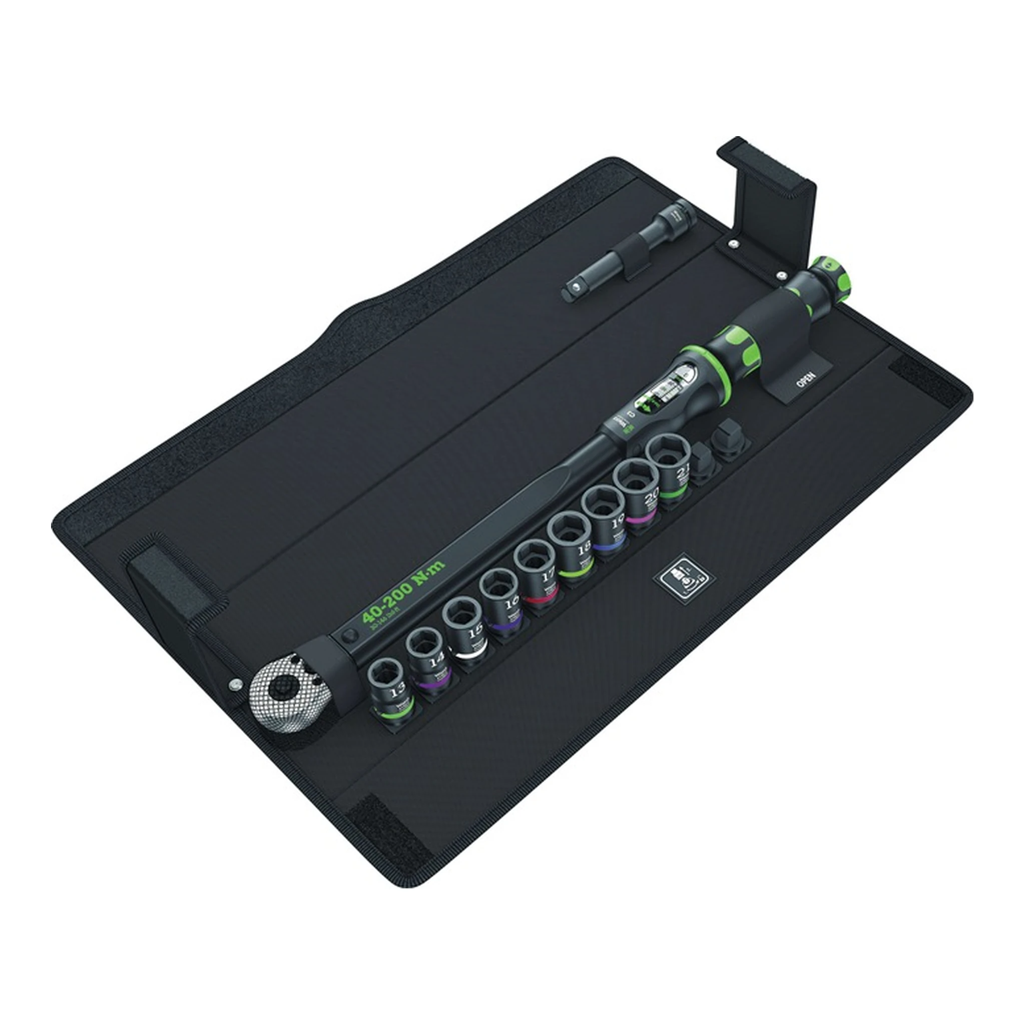 WERA | Drehmomentschlüssel-Set Klick-Torque C 3 Set 2 | 11-teilig 40-200 Nm 1/2 ″