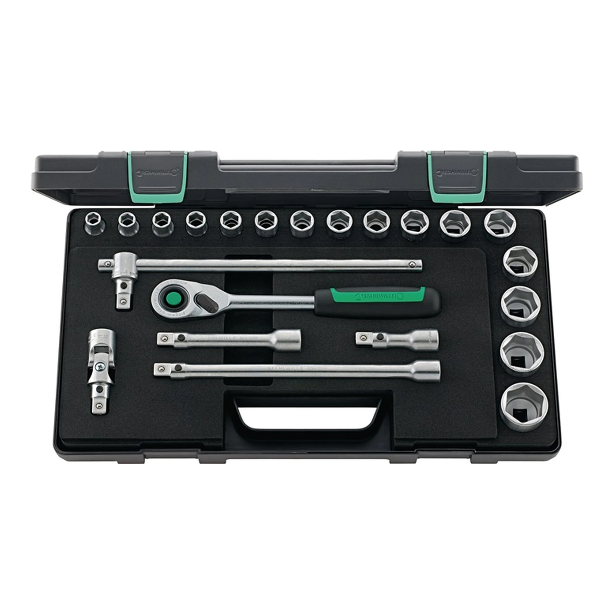 STAHLWILLE | Steckschlüssel-Satz 52/16/6QR | 22-teilig 1/2 ″ Schlüsselweiten 10-32 mm