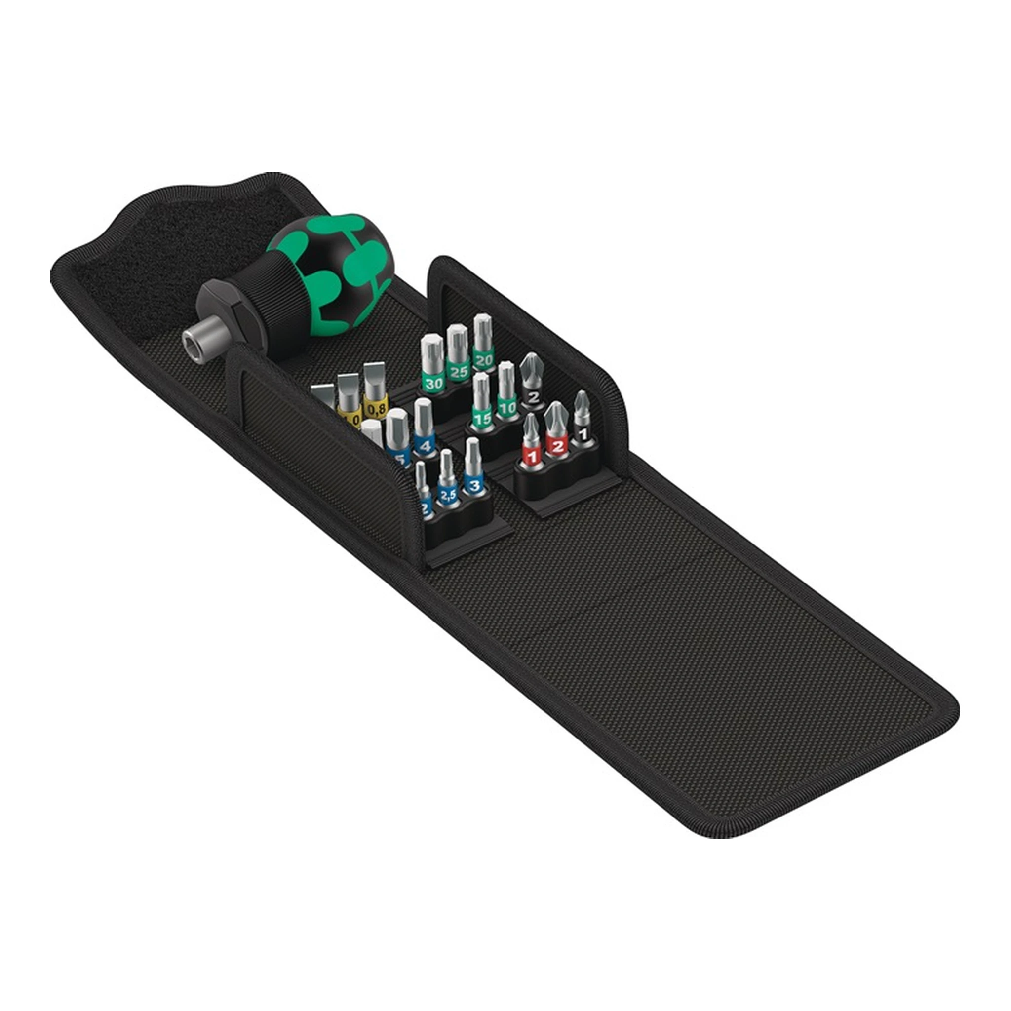 WERA | Bitsortiment KK Stubby 1 | 19-teilig PH/PZD/TORX®/6Kt./Schlitz