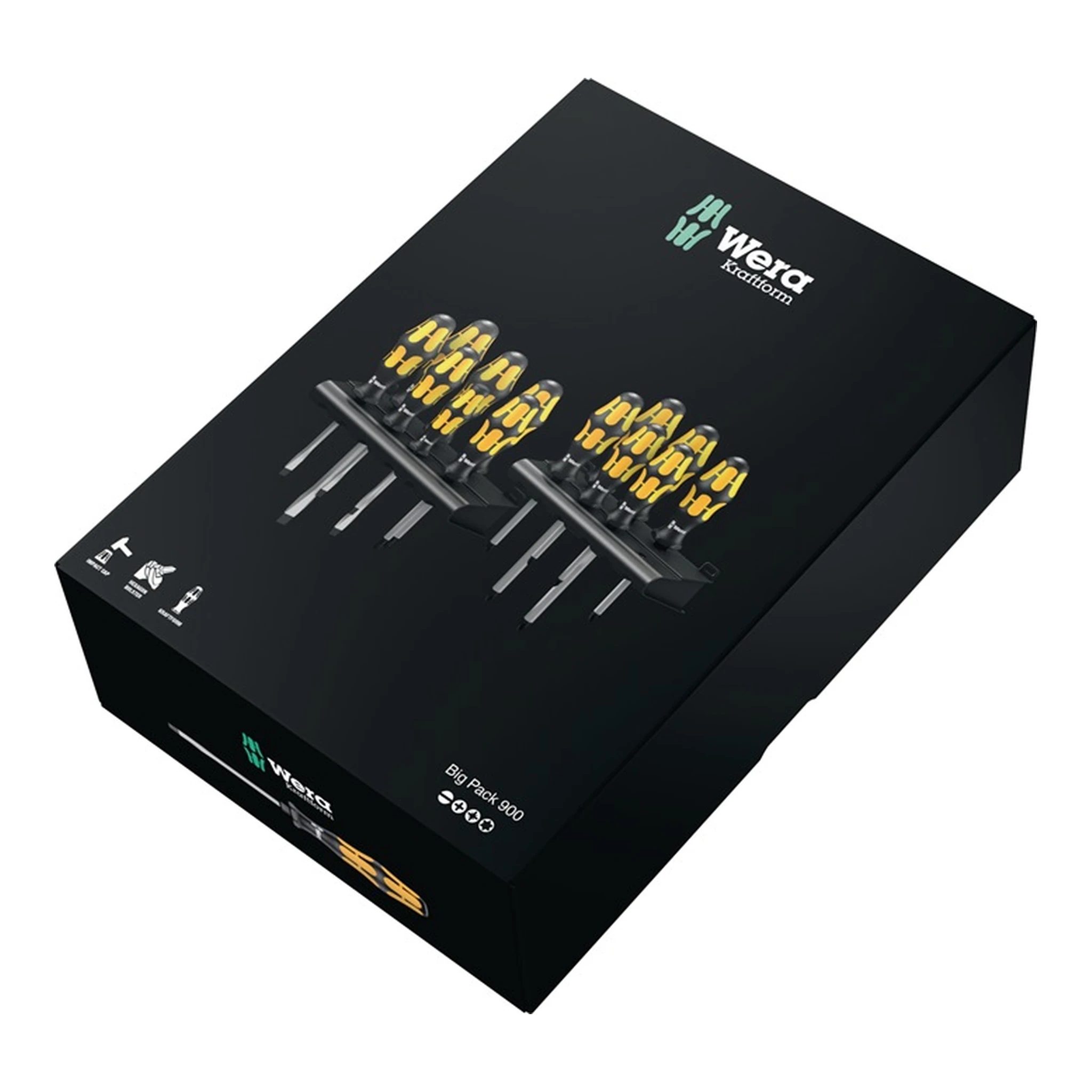 WERA | Schraubendreher-Satz Big Pack 900 | 13-teilig Schlitz / PH / PZD / TX 2-Komponentengriff
