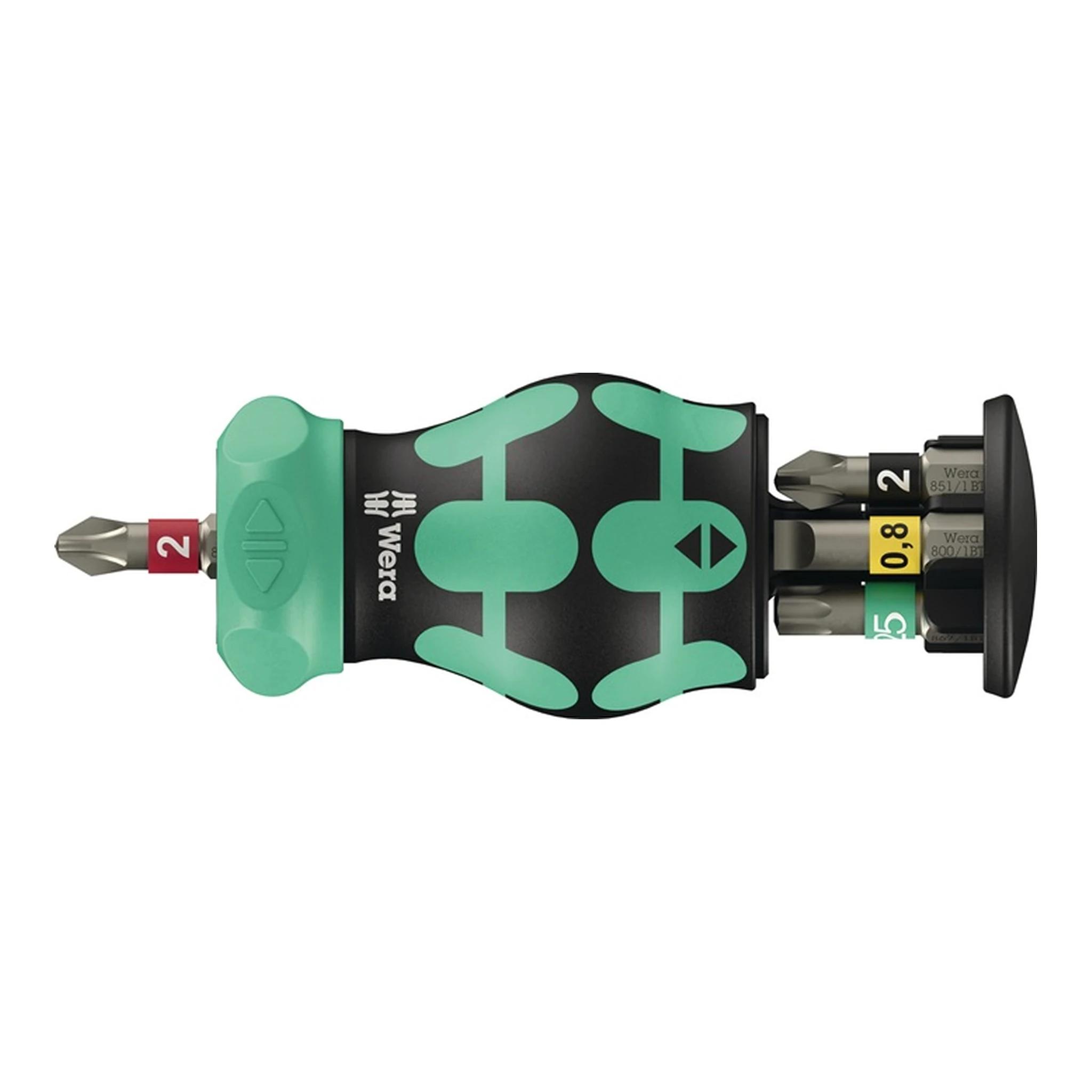 WERA | Magazinbithalter KK Stubby Magazin RA 2 | 6-teilig BZT Schlitz/PH/PZ/TORX®