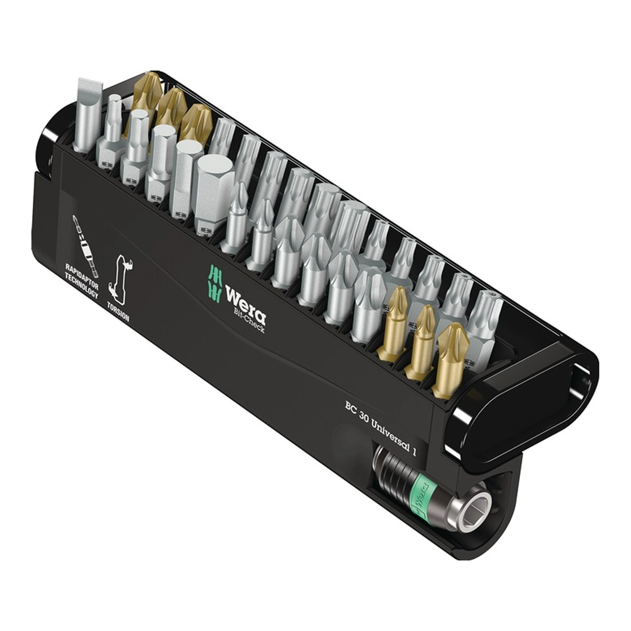 WERA | Bitsortiment Bit-Check 30 Universal 1 | 30-teilig Schlitz/PH/PZD/TX/TX-BO/6Kt.