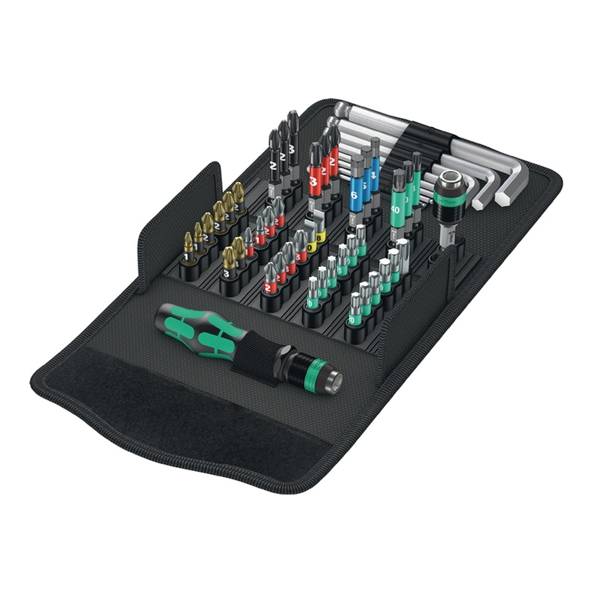 WERA | Bitsortiment KK 100 | 52-teilig Schlitz/PH/PZD/TX/6Kt.
