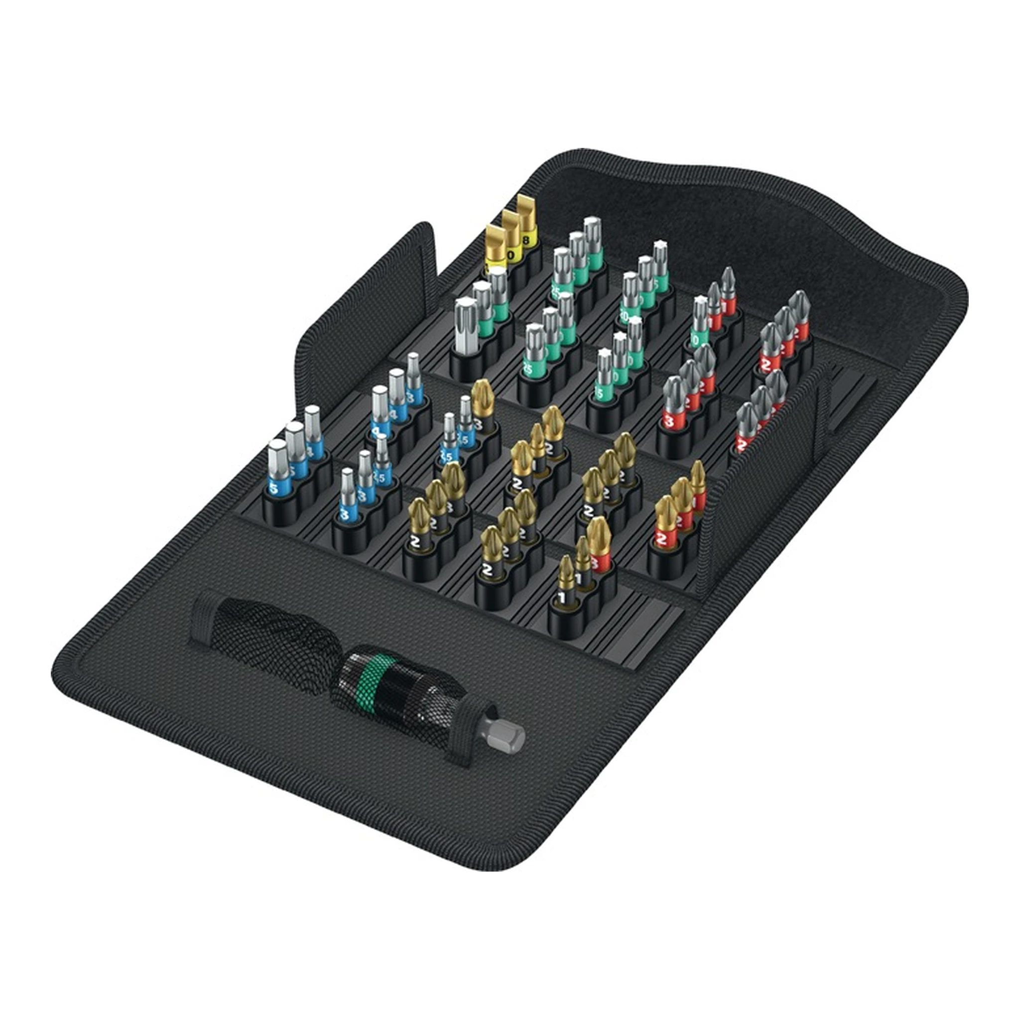 WERA | Bitsortiment Bit-Safe 61 BiTorsion 1 | 61-teilig Schlitz/PH/PZD/TX/6Kt.