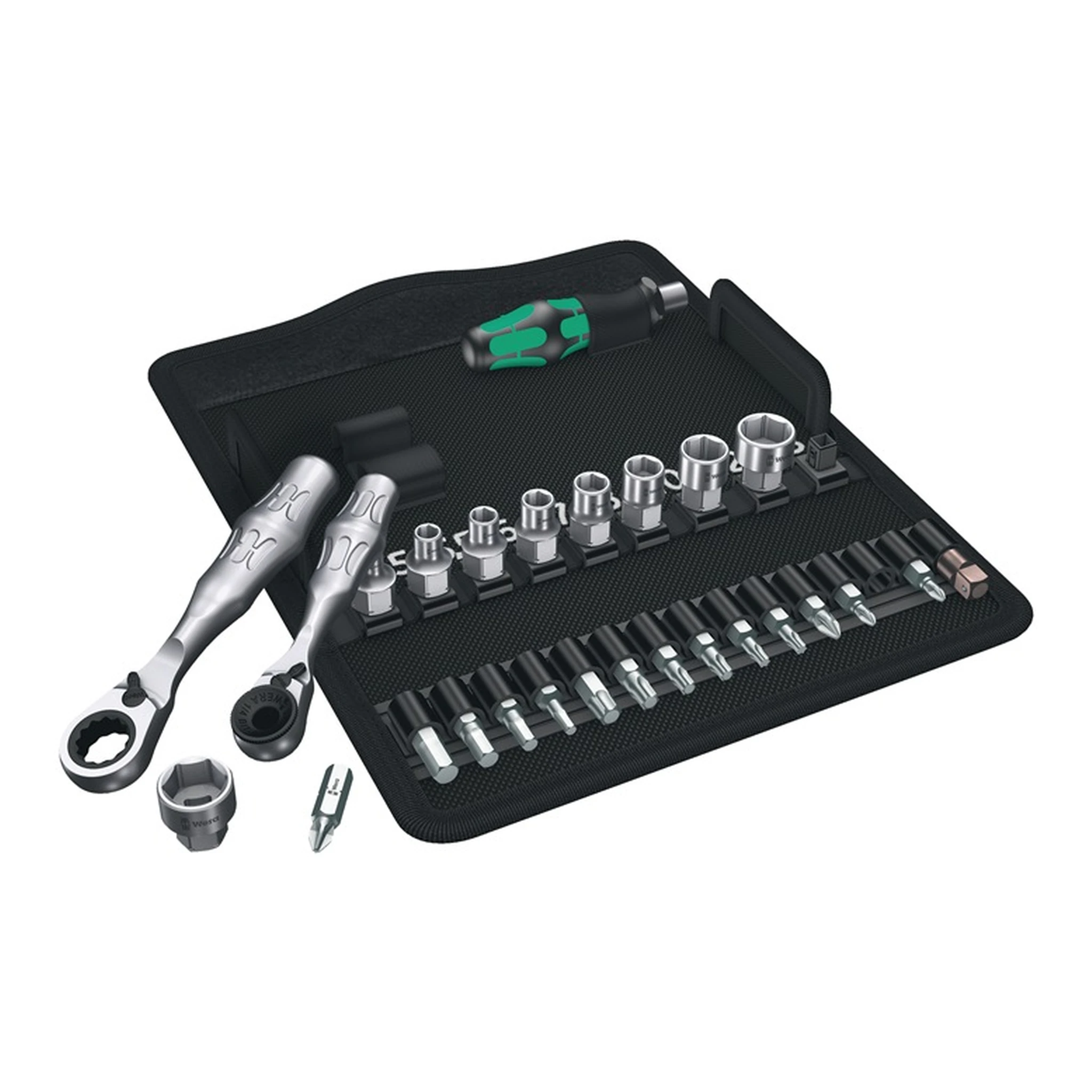 WERA | Steckschlüssel-Satz KK Zyklop Mini 2 | 27-teilig 1/4 ″ Schlüsselweiten 4-13 mm