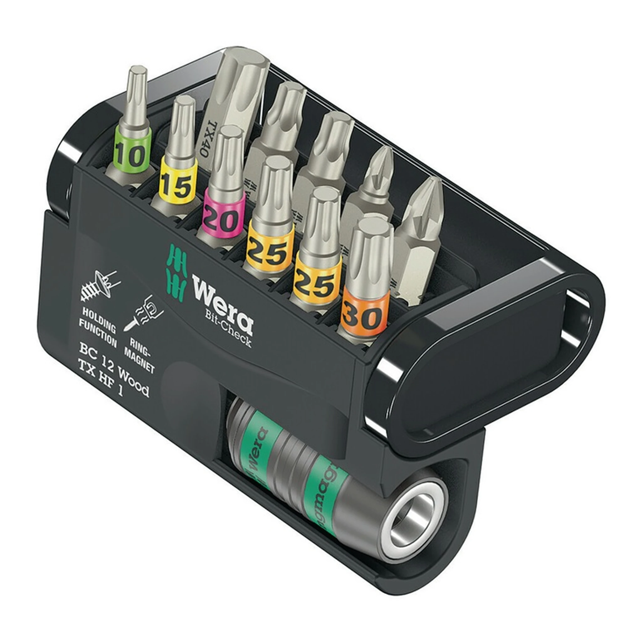 WERA | Bitsortiment Bit-Check 12 Wood TX HF 1 | 12-teilig PZD/TX-HF/TX
