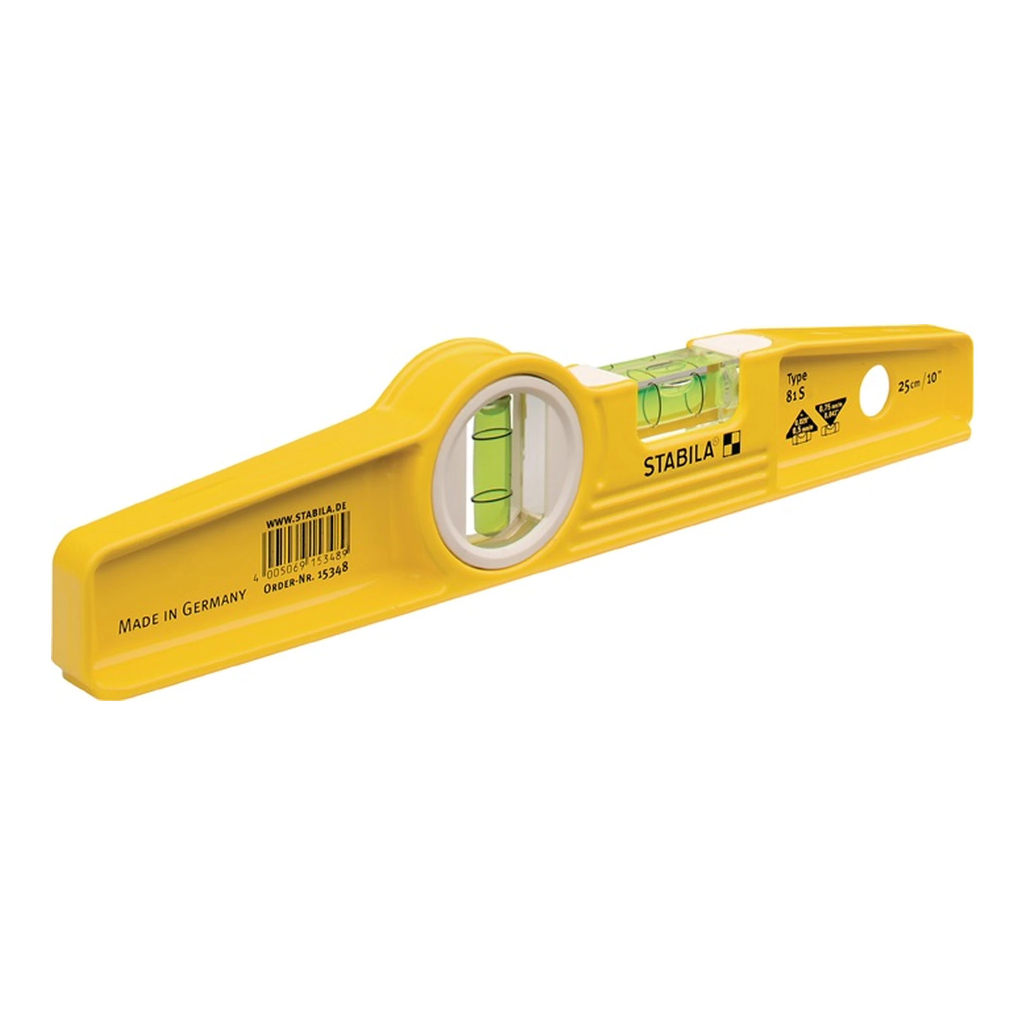 STABILA | Torpedowasserwaage 81 S | 25 cm Aluminium gelb