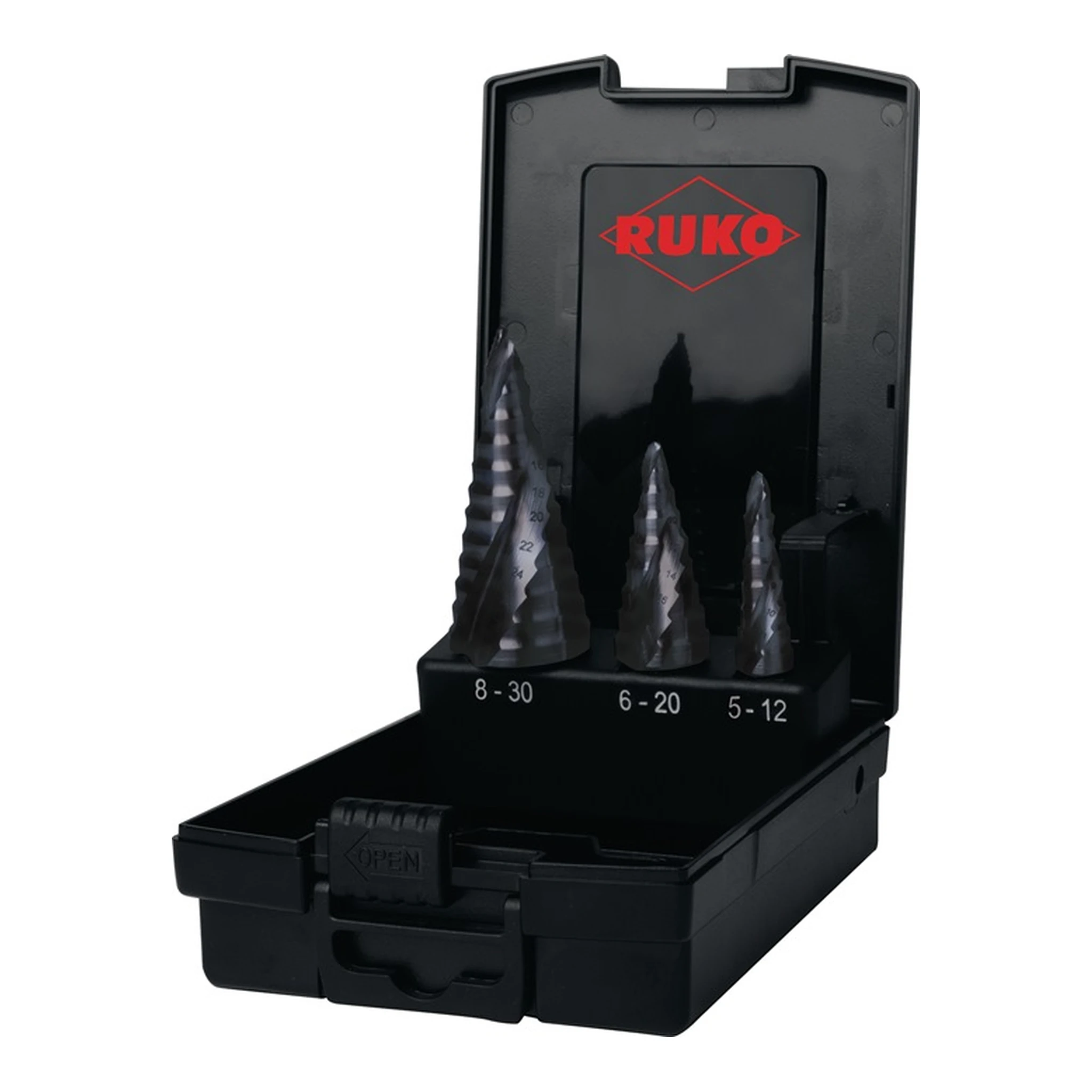RUKO | Stufenbohrer-Satz ULTIMATECUT | Ø 5-12/6-20/8-30 mm HSS spiralgenutet