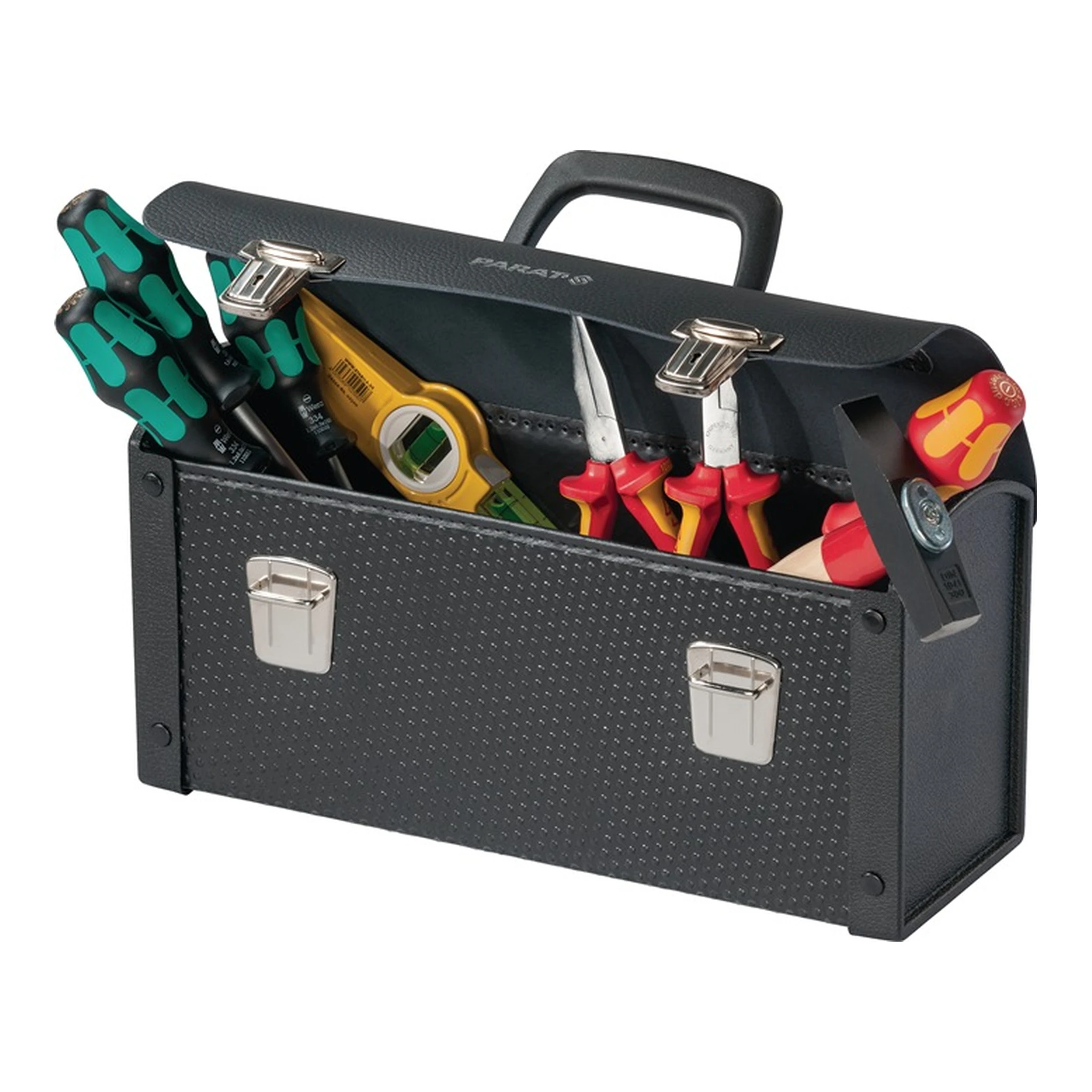PARAT | Werkzeugtasche | B370xT140xH190mm 7 l Kunststoff, Rindsleder, Con-Pearl®