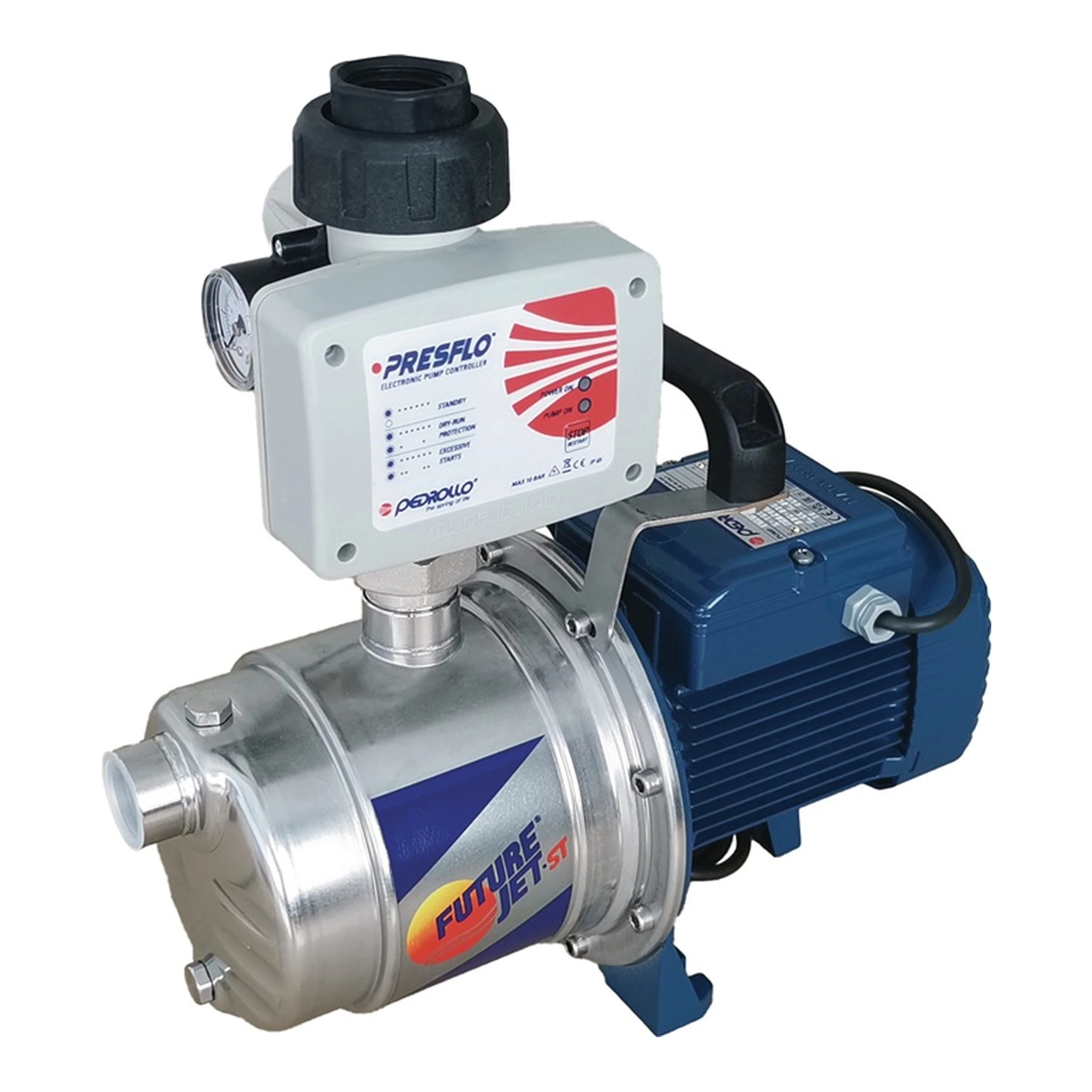 PEDROLLO | Gartenpumpe EVOJET AUTO FUTUREJETm 2A INOX (Presflo) | 7200 l/h 59 m 5,9 bar 1450 W