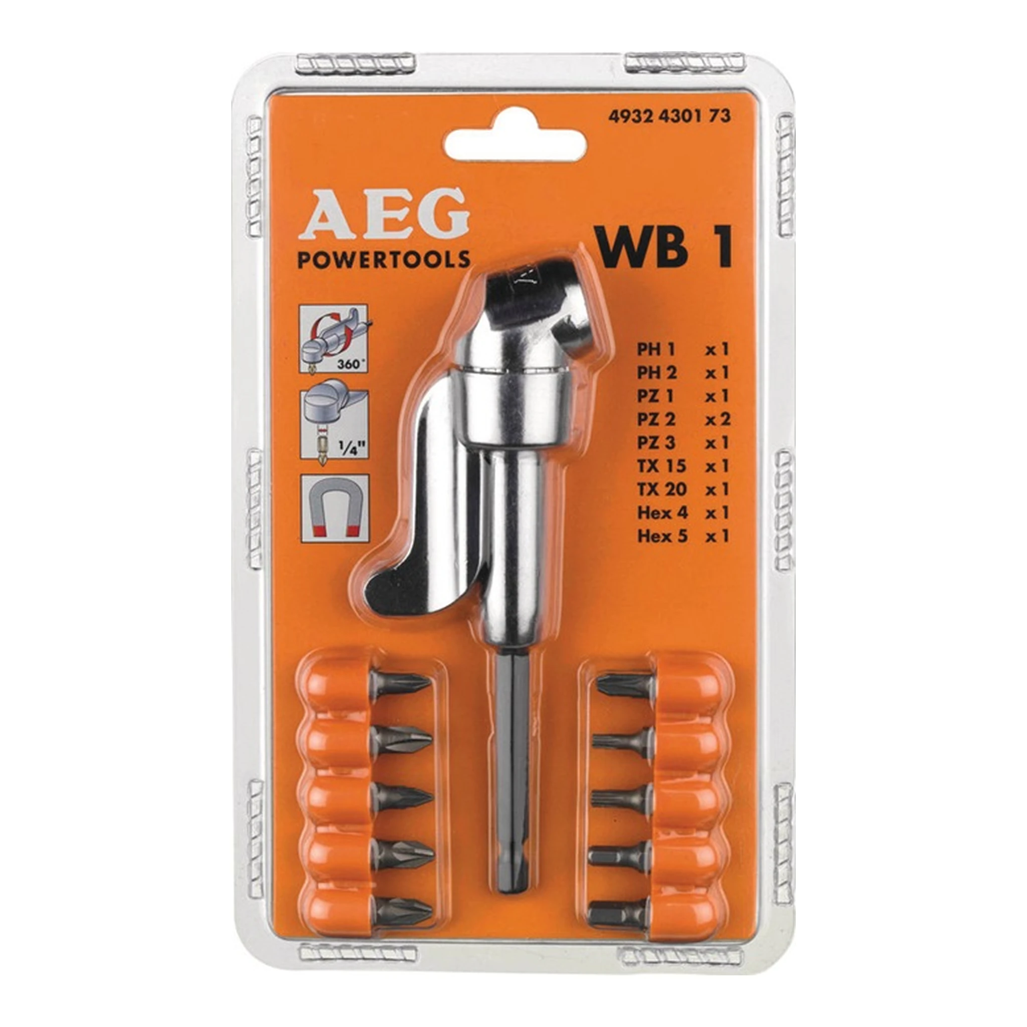 AEG | Winkelschraubvorsatz WB 1 | 1/4 ″ sechskant