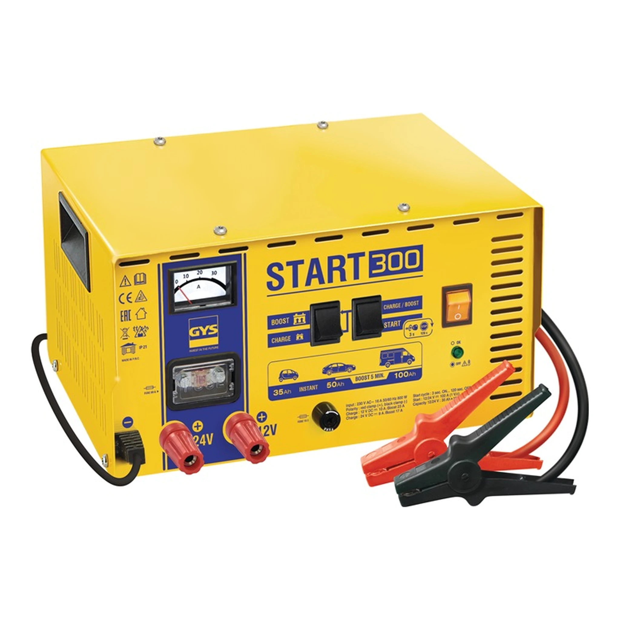 GYS | Batterieladegerät START 300 | 12 / 24 V Boost 12V: 10-23 / 24V: 8-17 A
