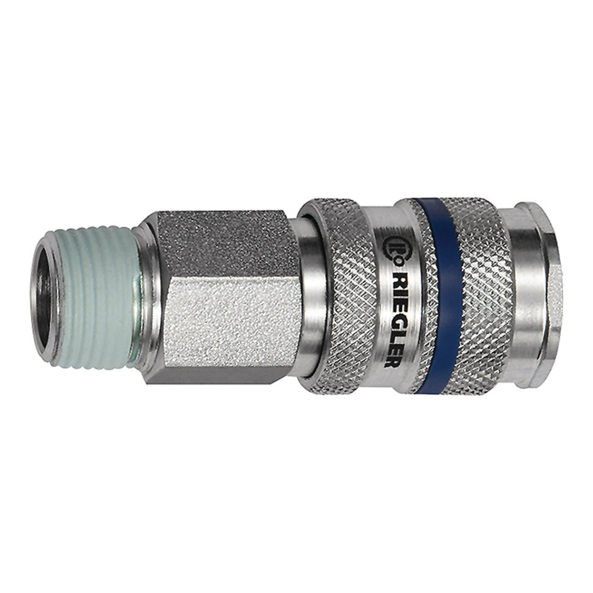 RIEGLER | Schnellverschlusskupplung | DN 7,8 Außengewinde Stahl Gewinde R 1/4 ″ 13,16 mm
