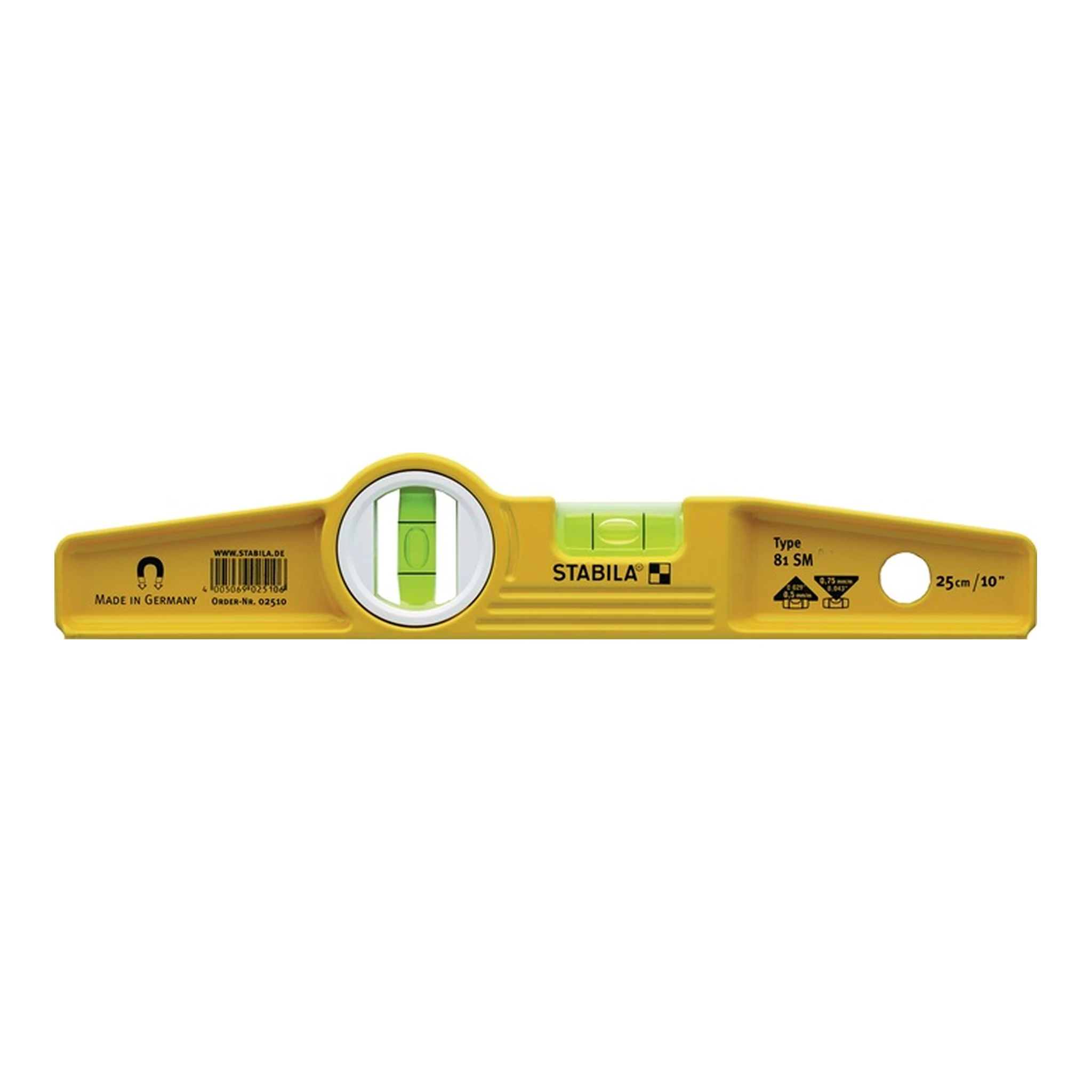 STABILA | Torpedowasserwaage 81 SM | 25 cm Aluminium gelb