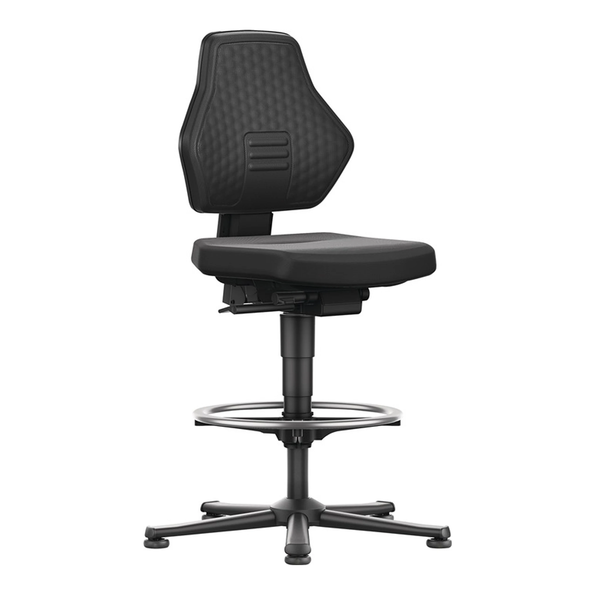 BIMOS | Arbeitsdrehstuhl Air Flow | Bodengleiter + Fußring Supertec-Gewebe schwarz
