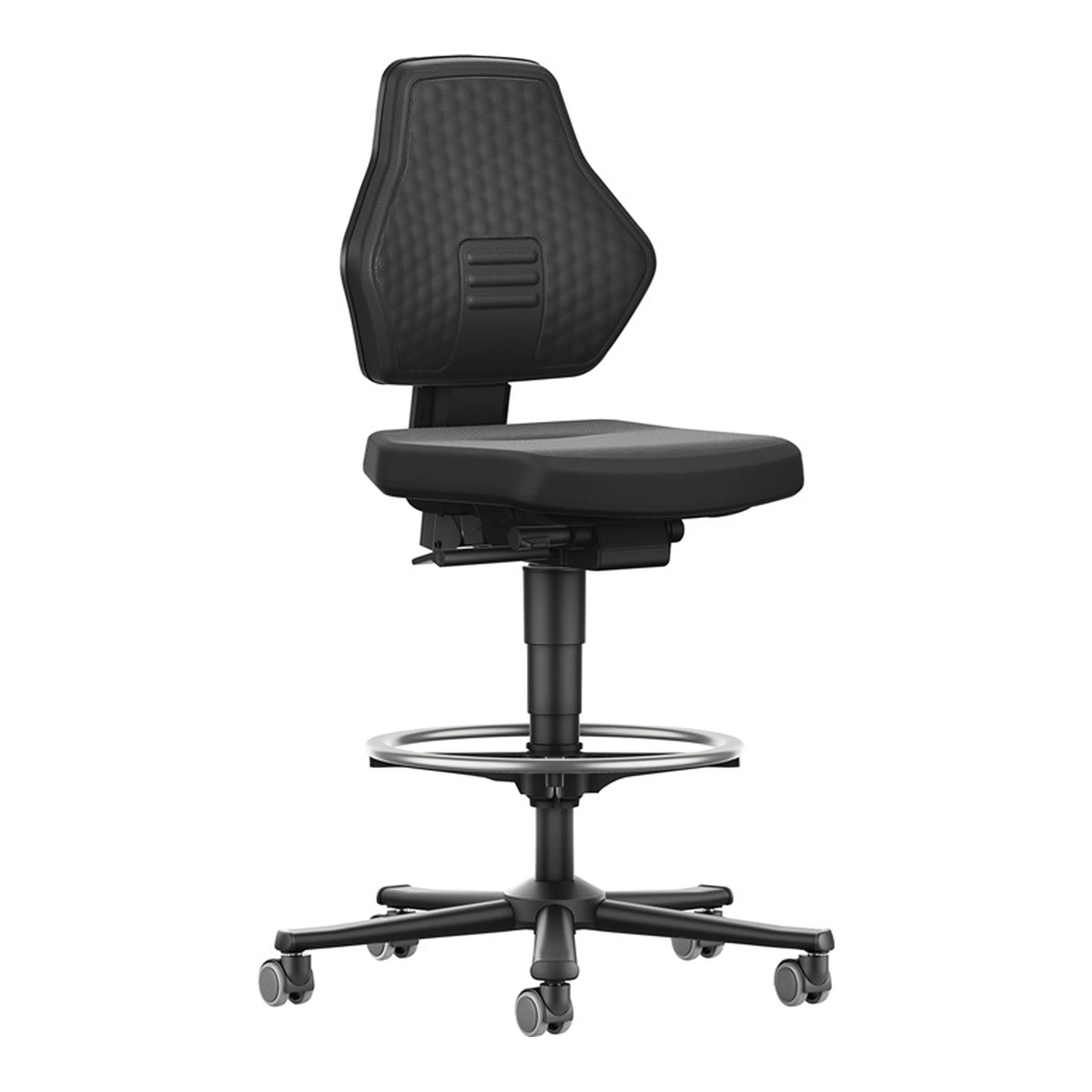BIMOS | Arbeitsdrehstuhl Air Flow | Rollen + Fußring Supertec-Gewebe schwarz