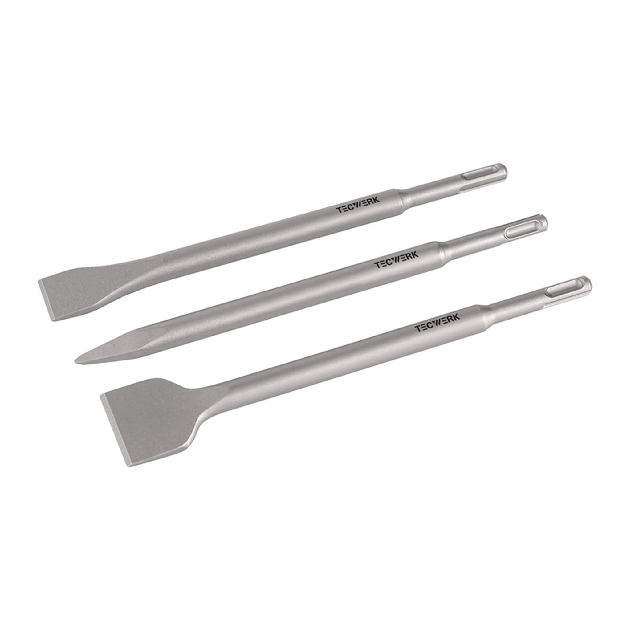 TECWERK | Einsteckwerkzeug-Set | SDS-plus 3-teilig in Kunststoffbox
