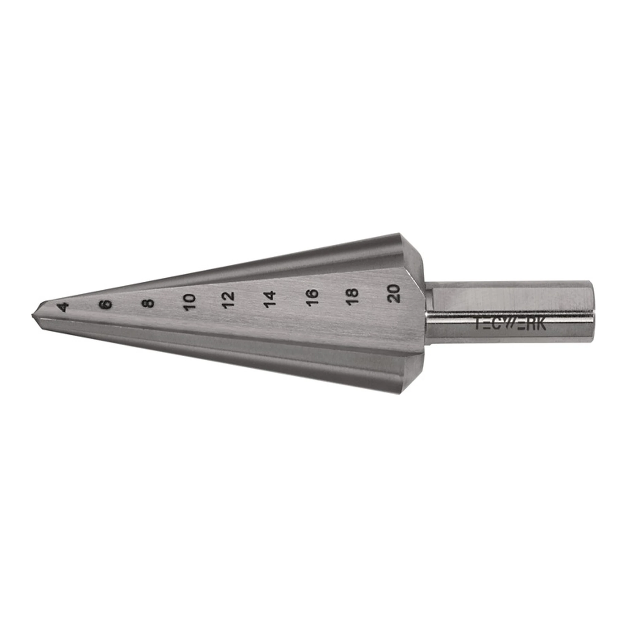 TECWERK | Blechschälbohrer | Bohrbereich 4-20 mm HSS-Co Gesamtlänge 71 mm