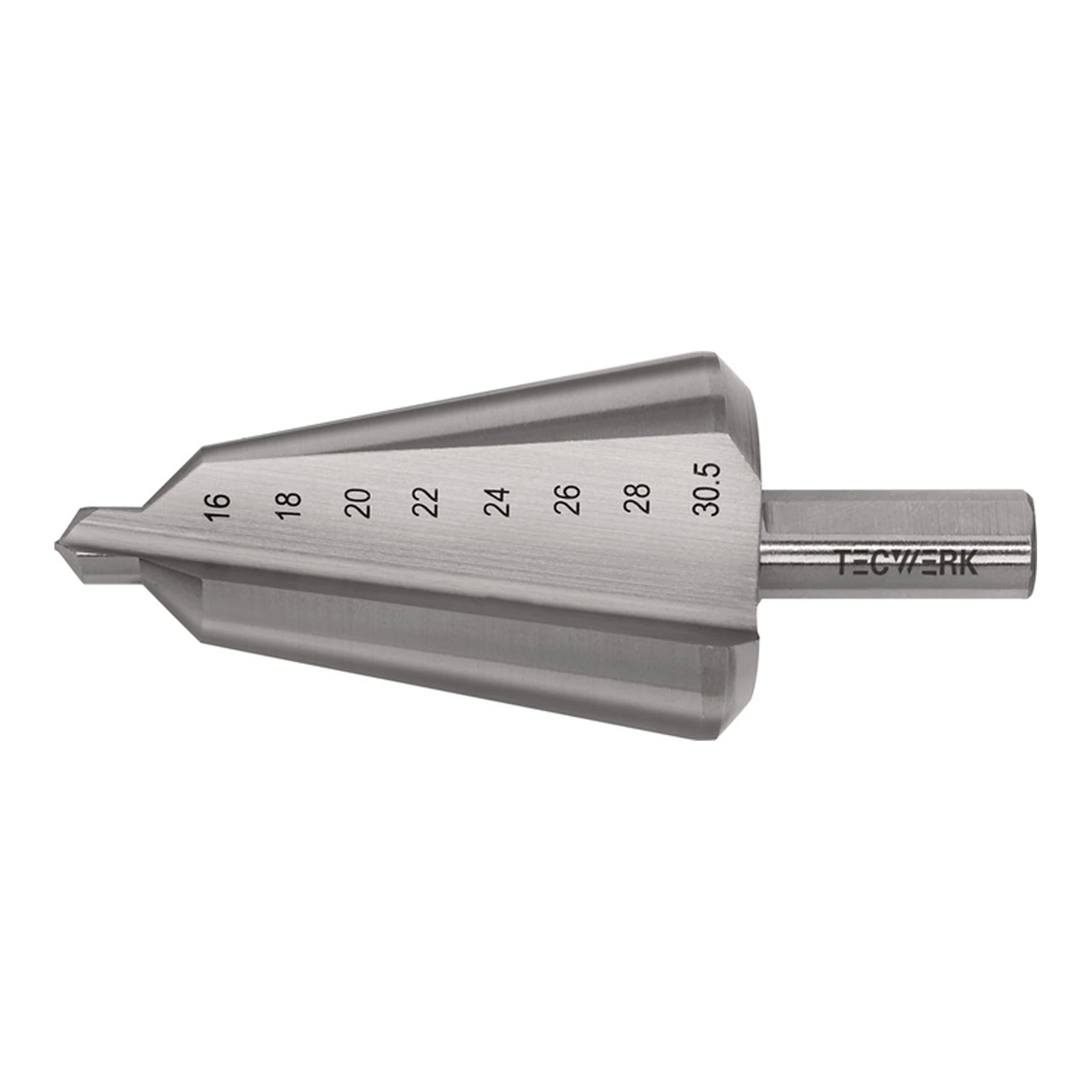 TECWERK | Blechschälbohrer | Bohrbereich 16-30,5 mm HSS Gesamtlänge 76 mm