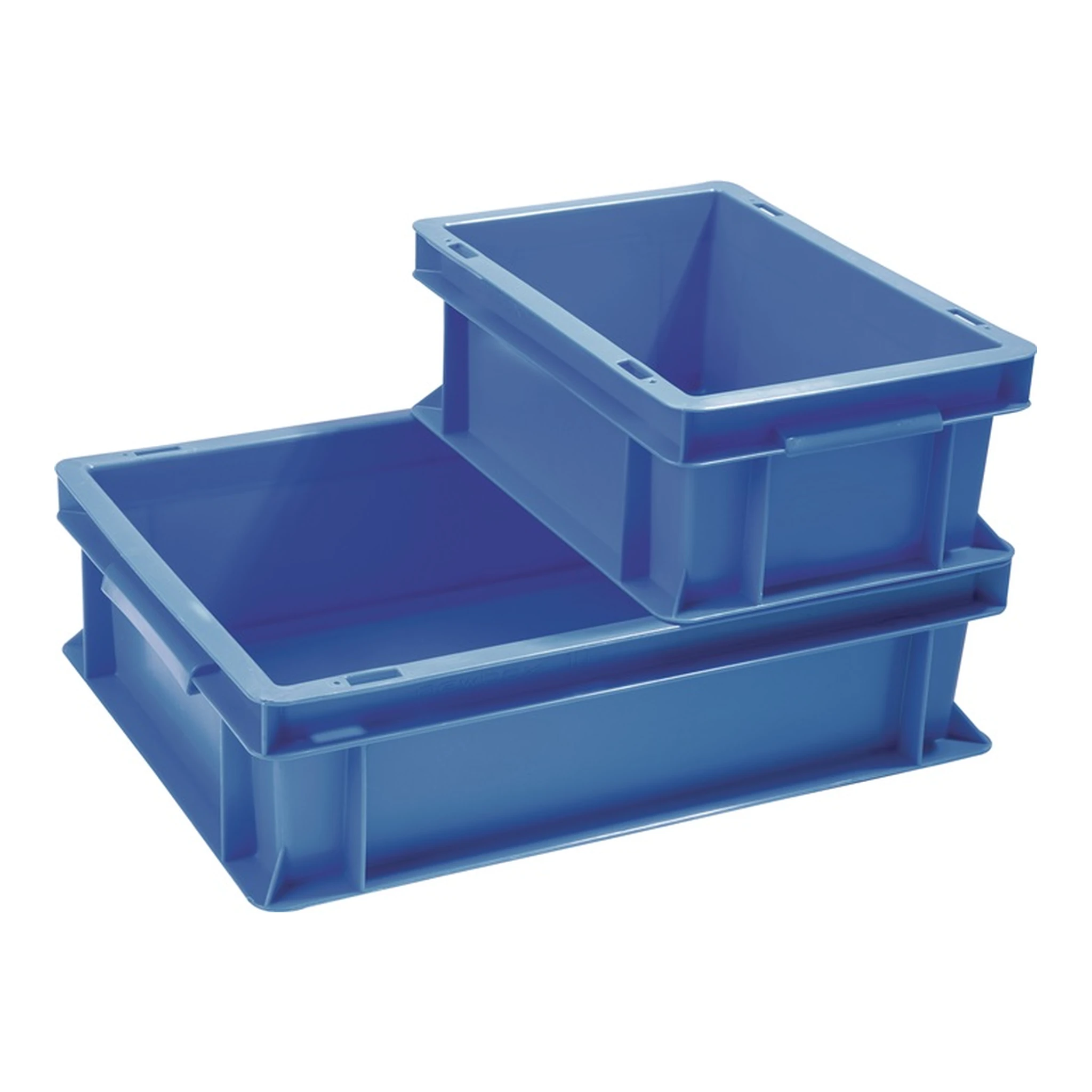 TECWERK | Transportstapelbehälter | L600xB400xH120mm blau PP Muschelgriff