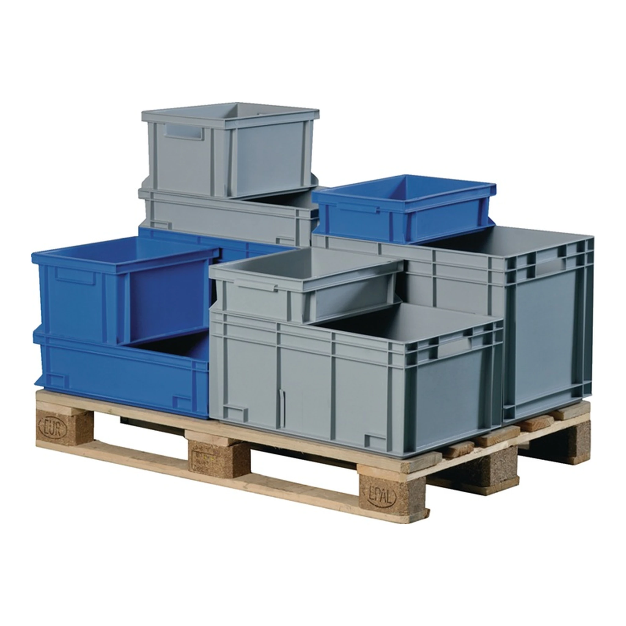 TECWERK | Transportstapelbehälter | L300xB200xH120mm grau PP Muschelgriff