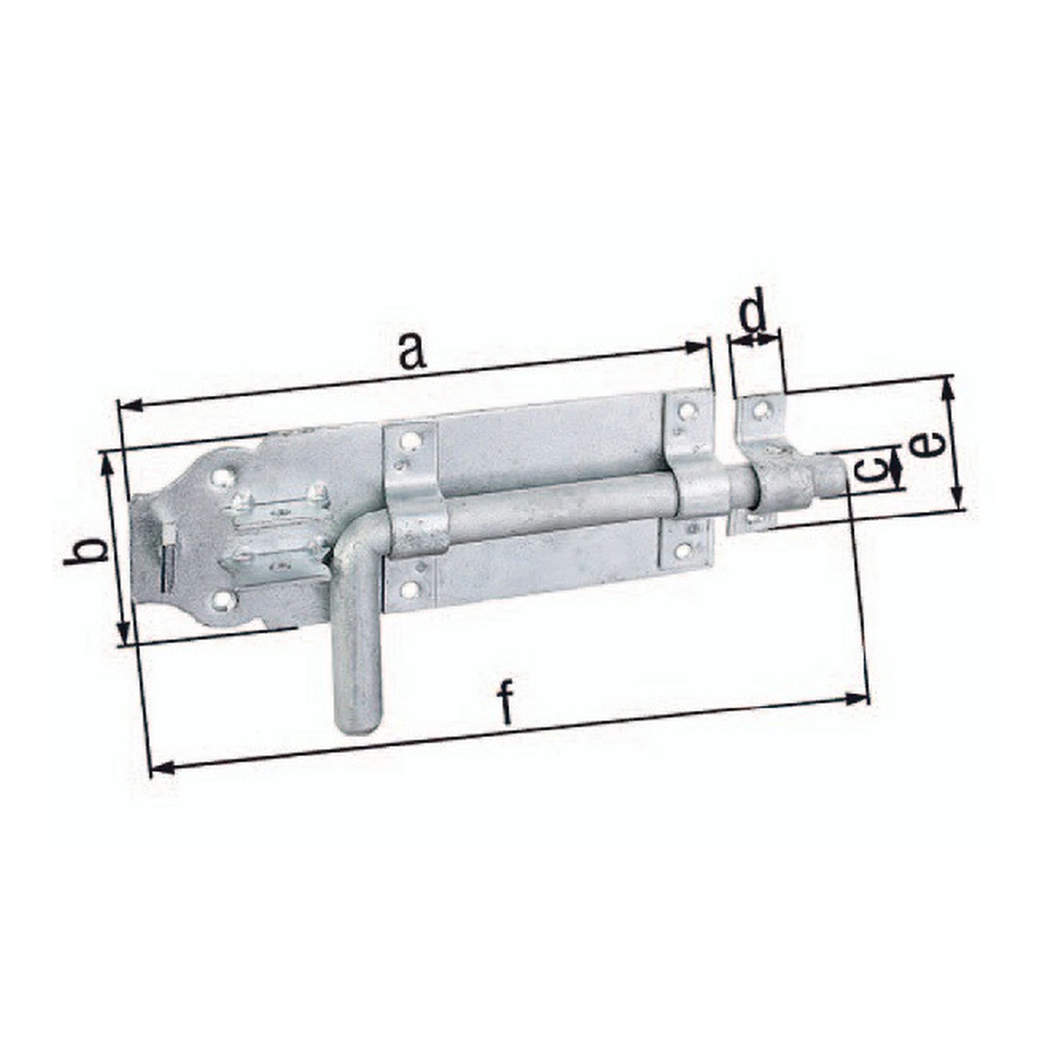 GAH | Bolzenriegel | Länge 160 mm Breite 70 mm Stahl feuerverzinkt
