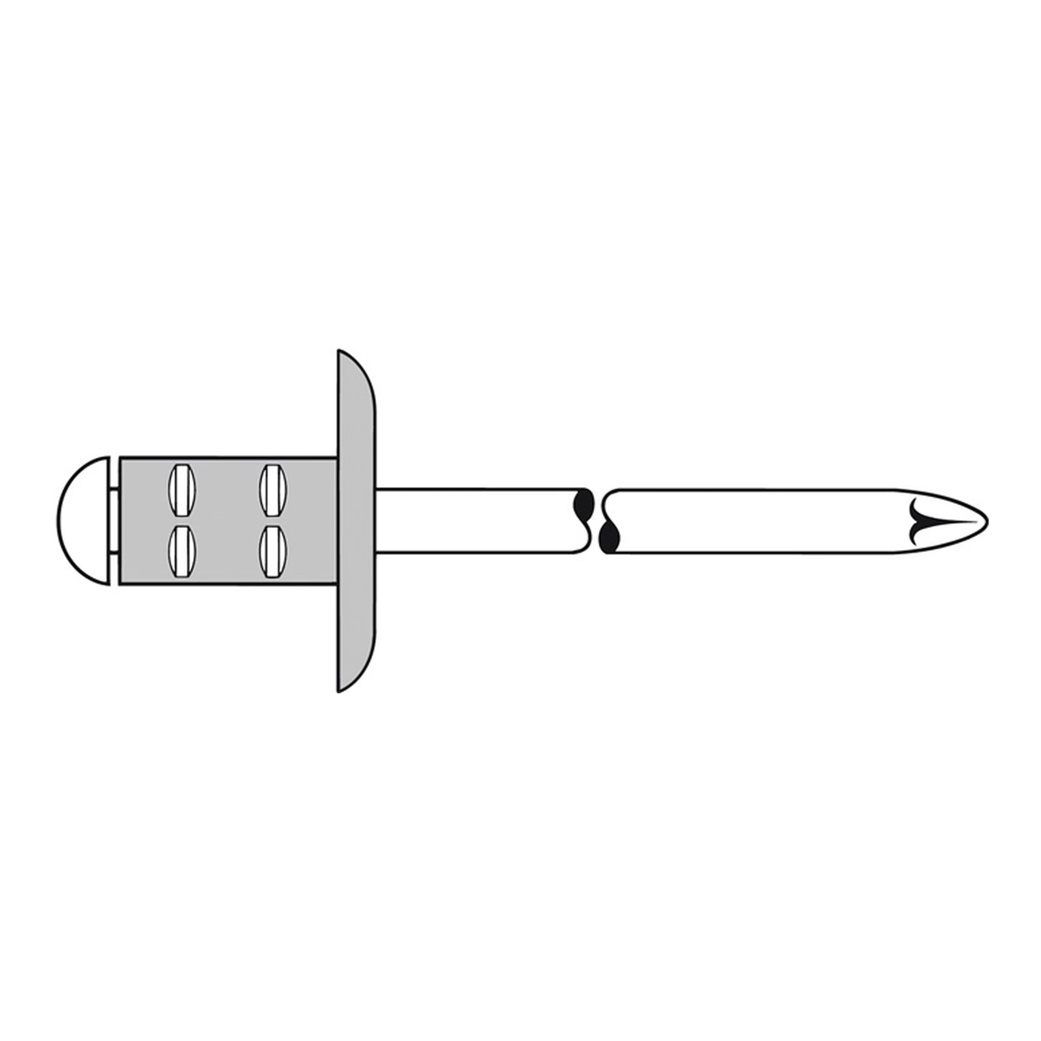GESIPA | Blindniet PolyGrip® | Nietschaft d x l 4,8 x 10 mm K16 Aluminium / Stahl